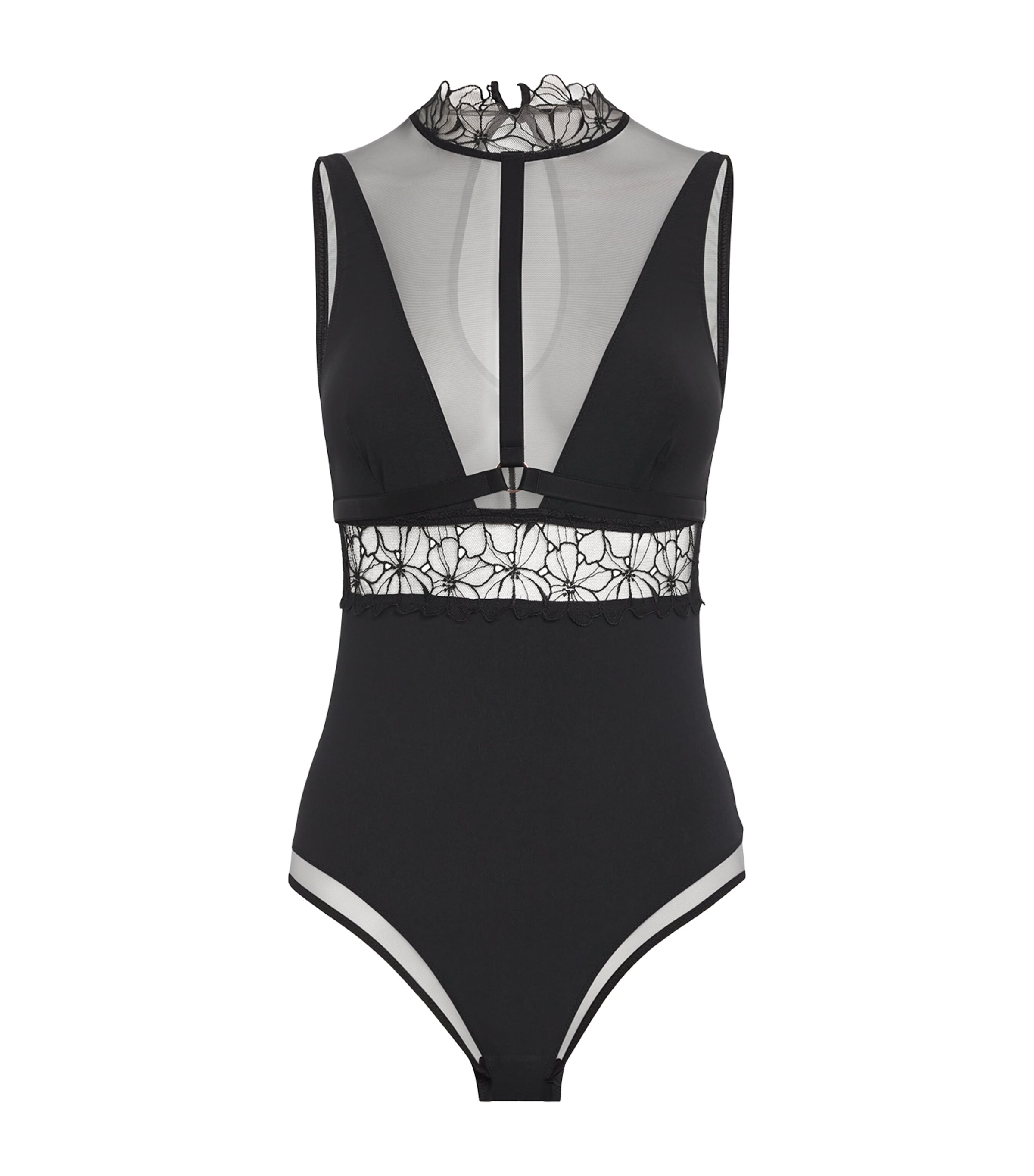 Simone Perele Lace-Trim Jeanne Bodysuit Black/noir