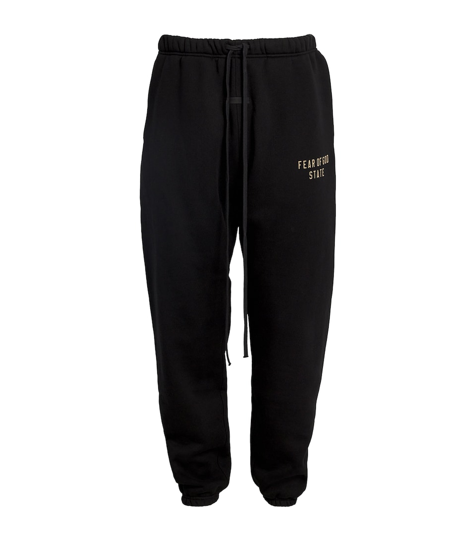 FEAR OF GOD ESSENTIALS Cotton-Blend Logo Sweatpants Black