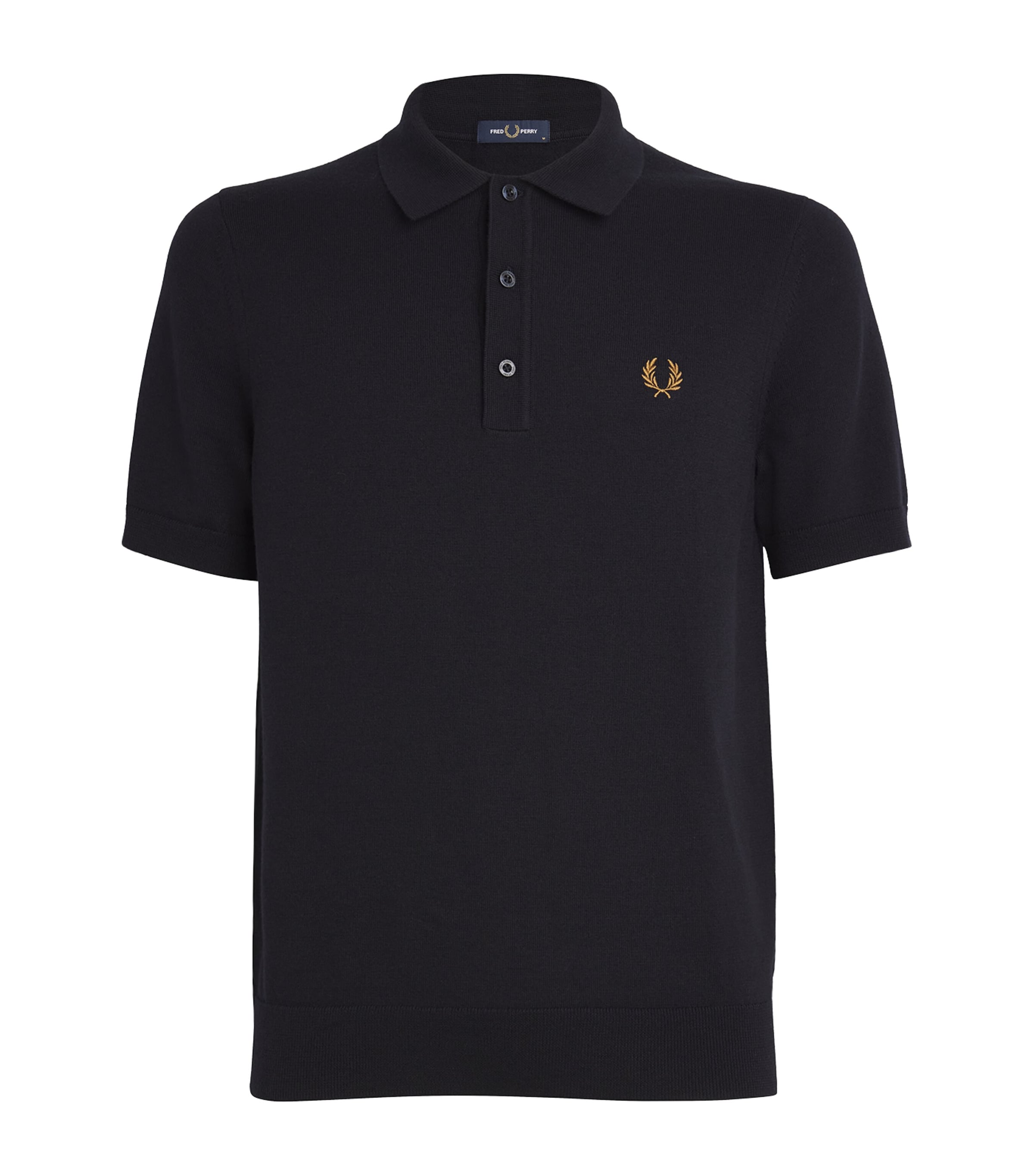 Fred Perry Merino Wool-Cotton Polo Shirt Navy