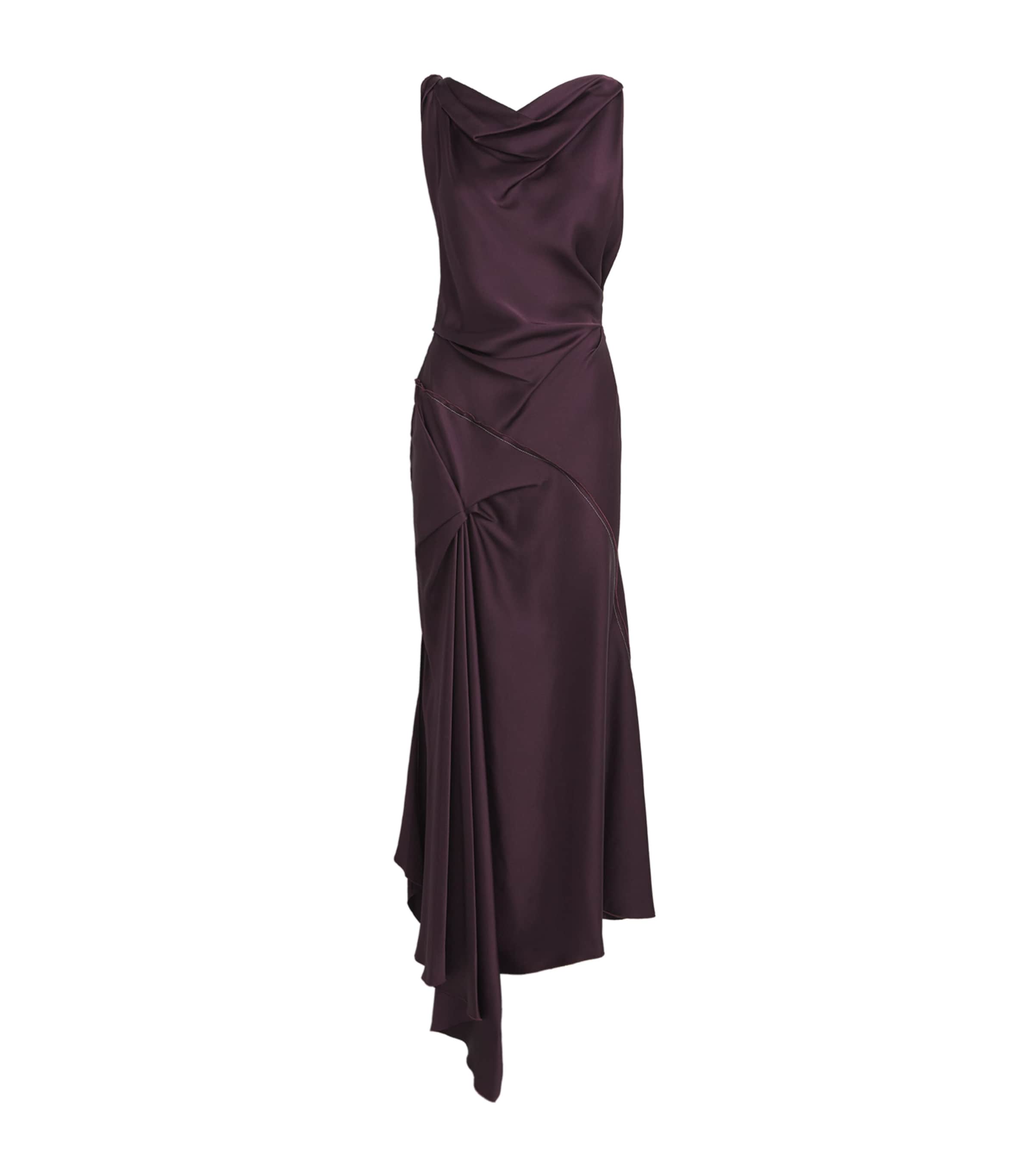 Victoria Beckham Asymmetric Draped Midi Dress
