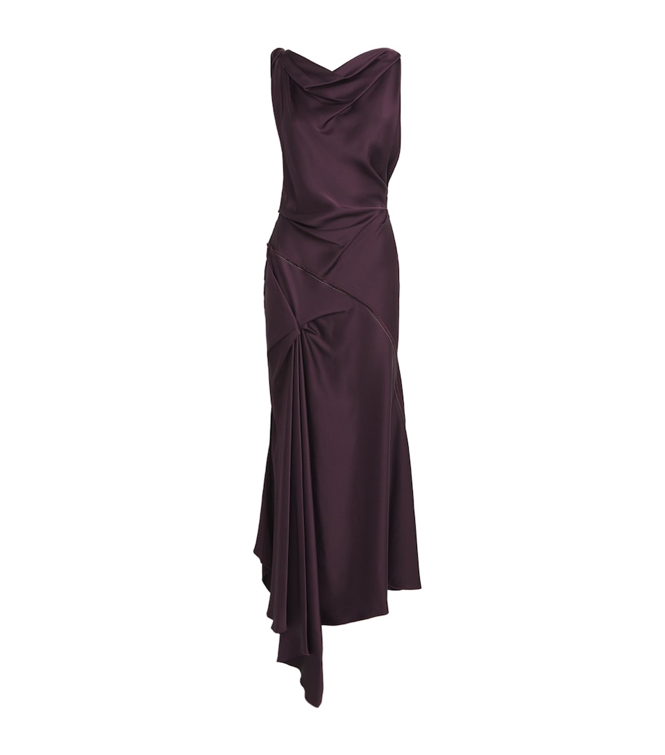 Victoria Beckham Asymmetric Draped Midi Dress
