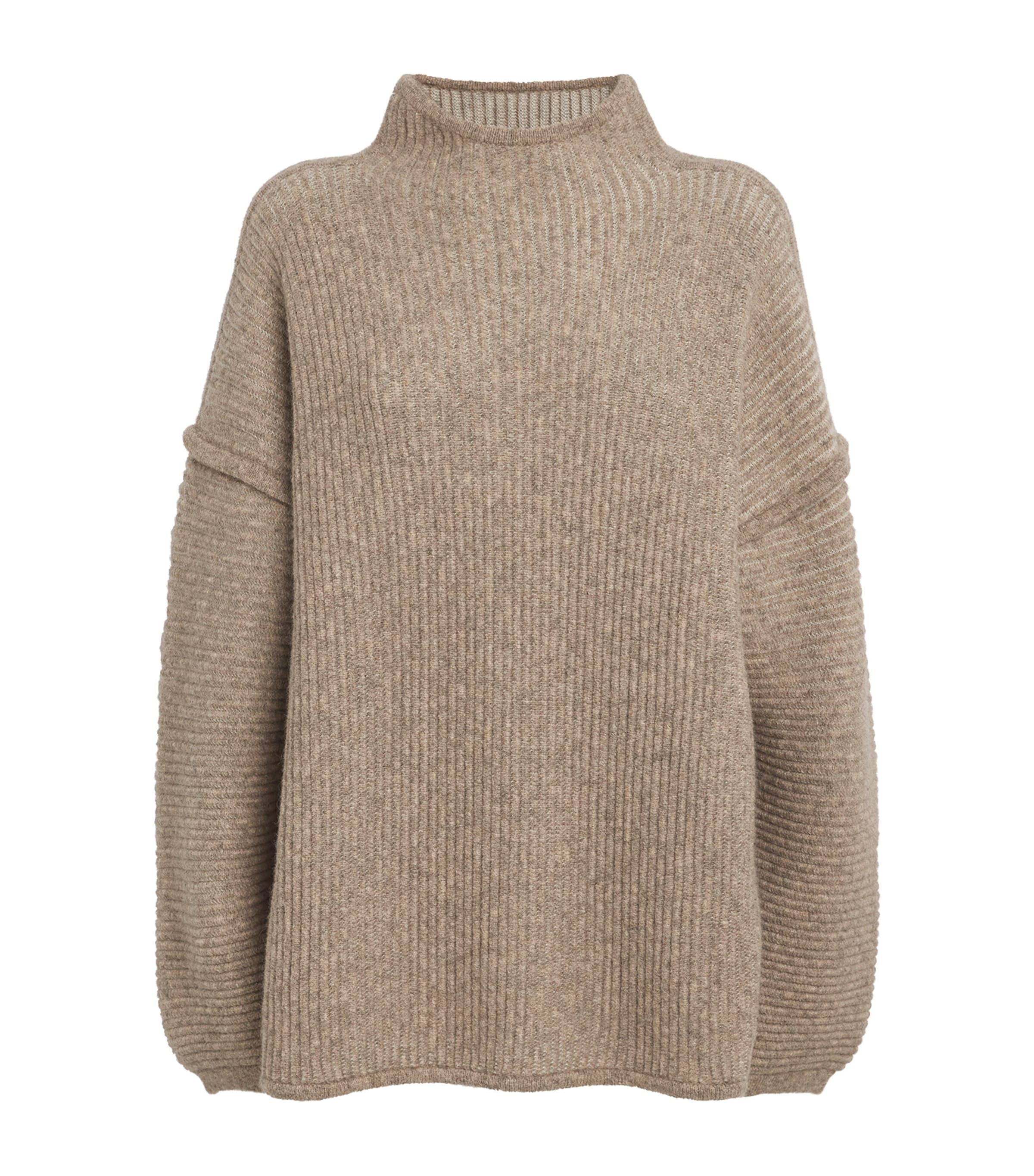 Lauren Manoogian Merino Wool-Alpaca Mock-Neck Sweater Moth / Carrara