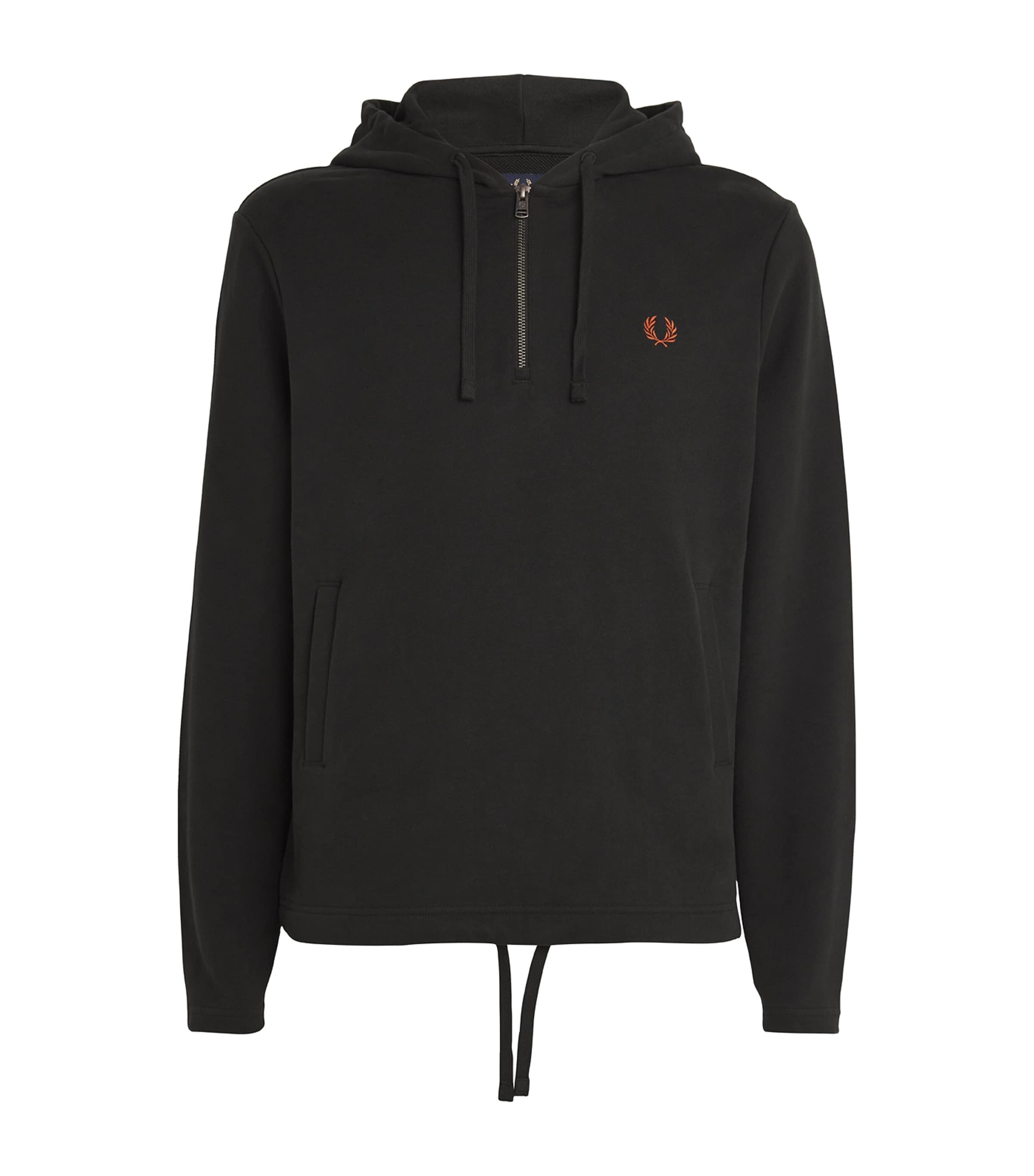 Fred Perry Cotton Half-Zip Hoodie Night Green