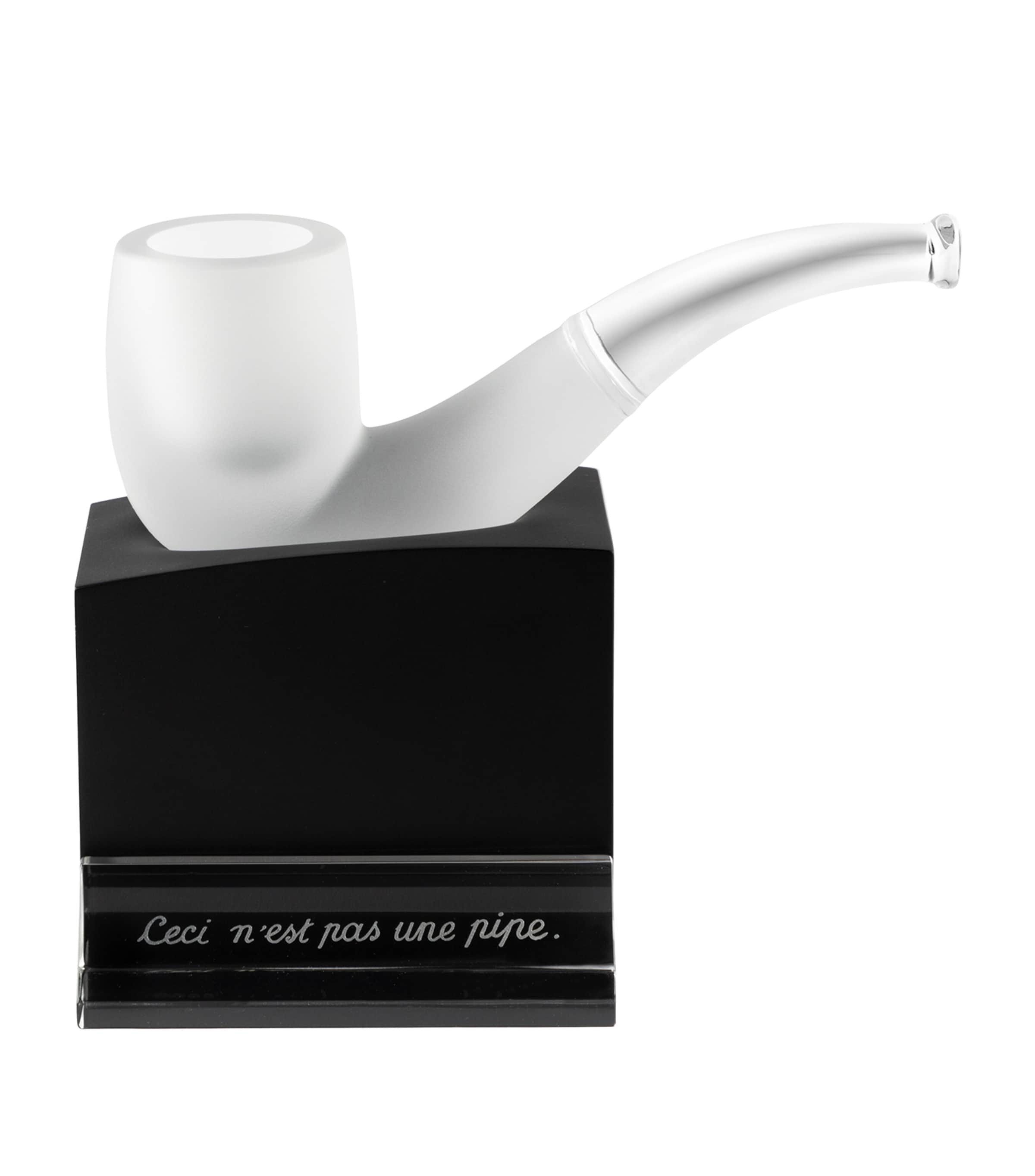Lalique x René Magritte Pipe Sculpture Clear