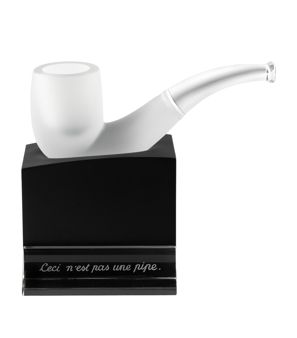 Lalique x René Magritte Pipe Sculpture Clear