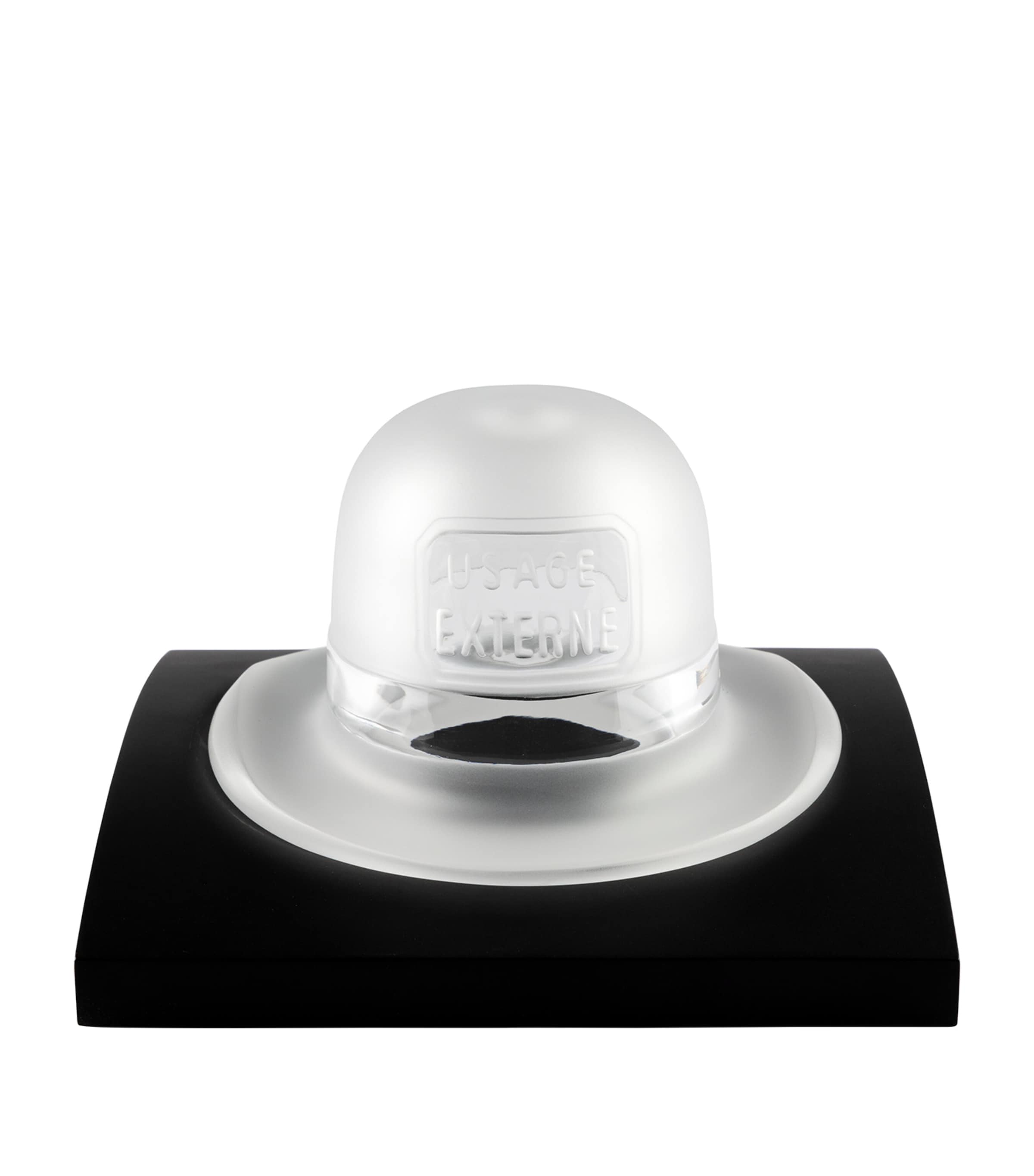 Lalique x René Magritte Bowling Hat Sculpture Clear