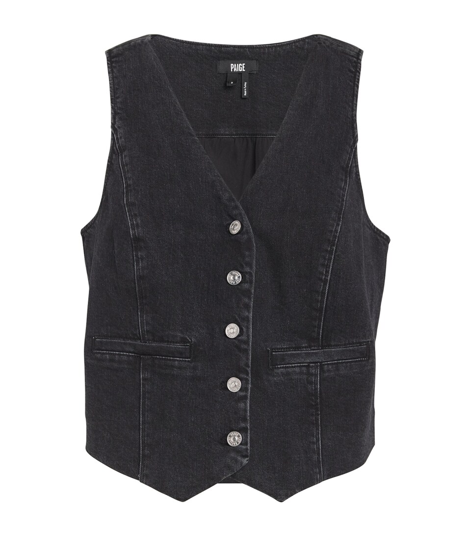 PAIGE Denim Antonella Waistcoat Black Shadow