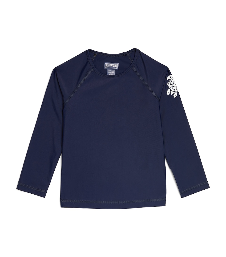 Vilebrequin Kids Printed Rash Guard Top (2-14 Years) Bleu Marine