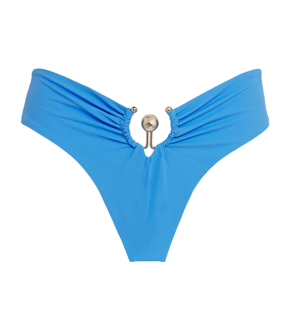 Christopher Esber Ruched Orbit Bikini Bottoms Bombora Blue