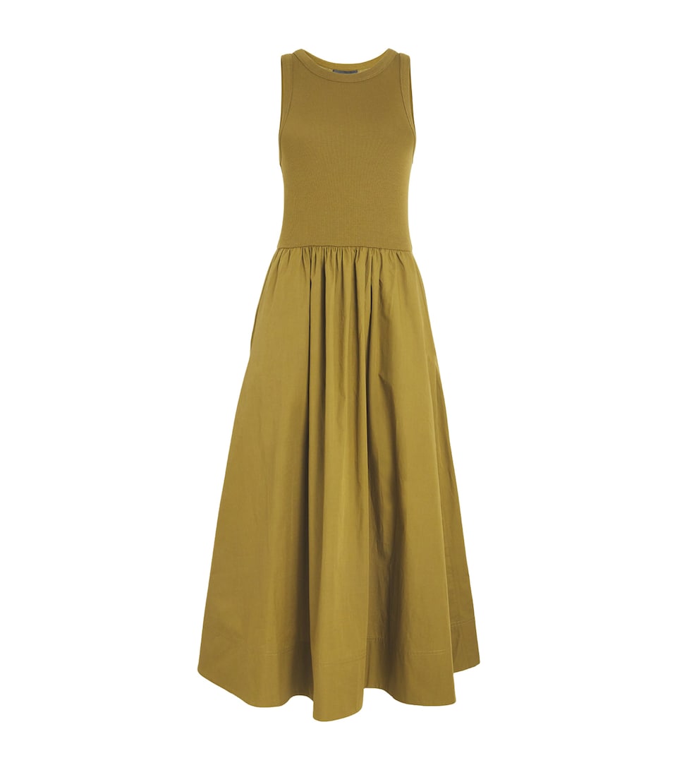 Polo Ralph Lauren Lamé Corset Maxi Dress Scarab Green
