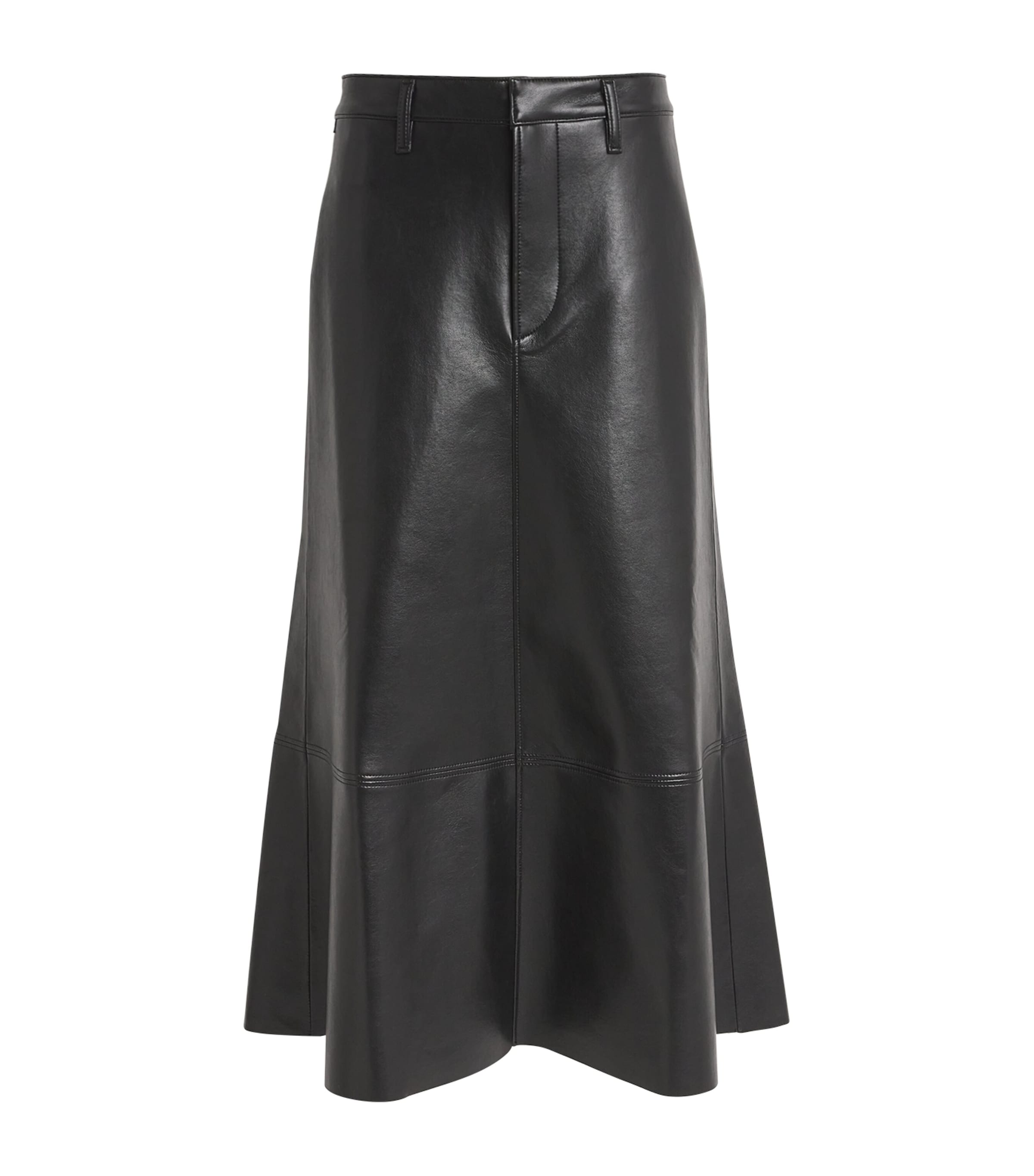 Citizens of Humanity Leather-Blend Cassia Midi Skirt Black