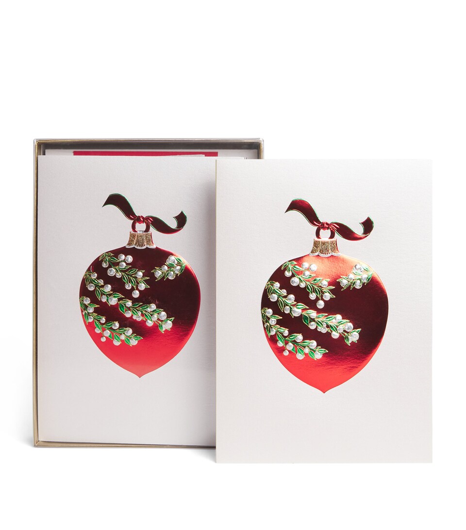 Paula Skene Berry Branch Ornament Christmas Cards (Set of 8) Red