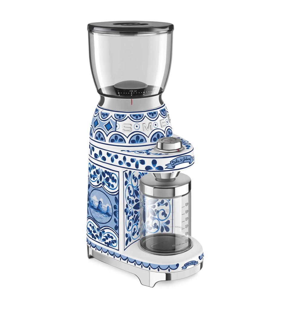 Smeg x Dolce & Gabbana Blu Mediterraneo Coffee Grinder White & Blue