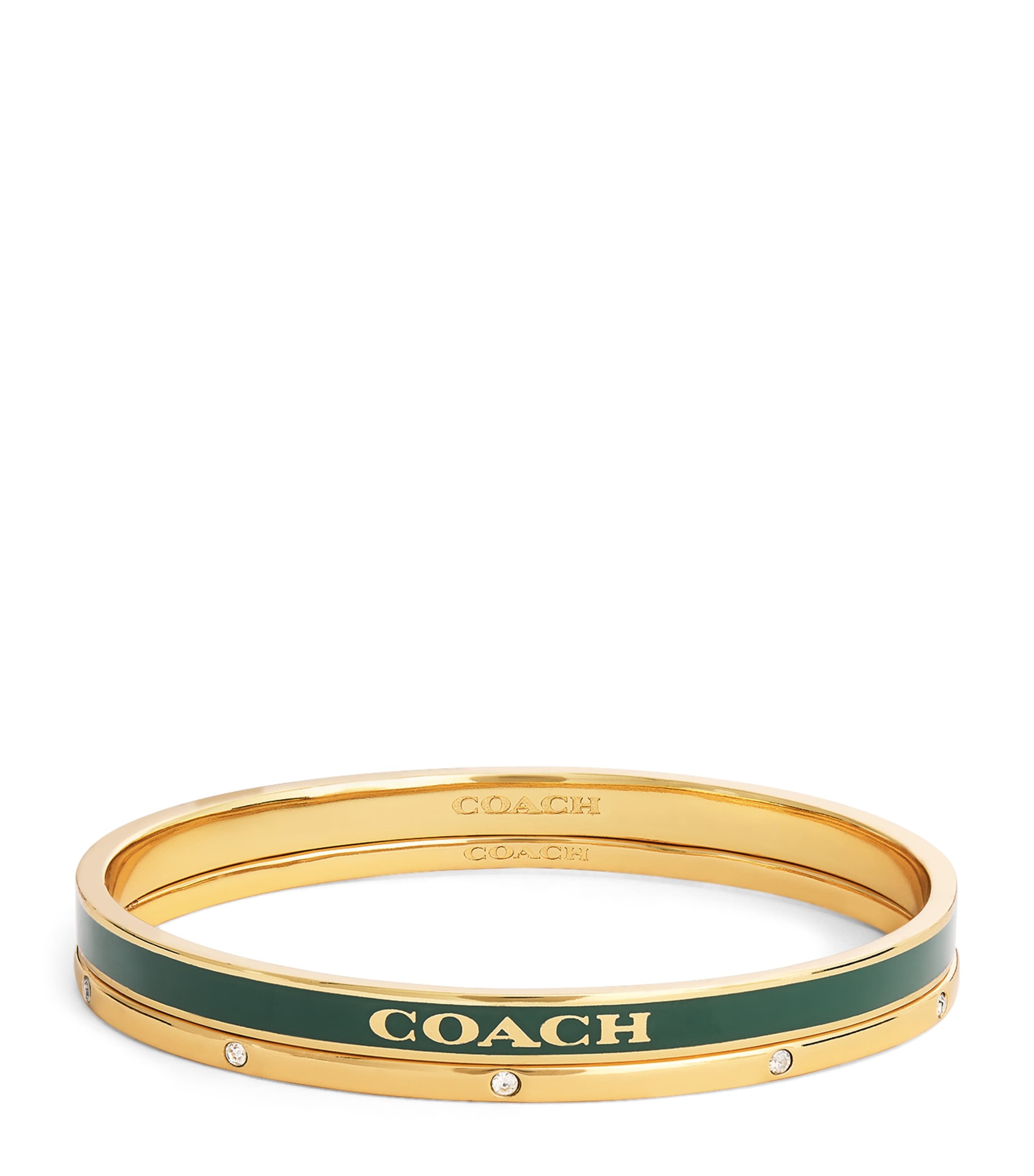 Coach Enamelled Bangles (Set of 2) Forest Green