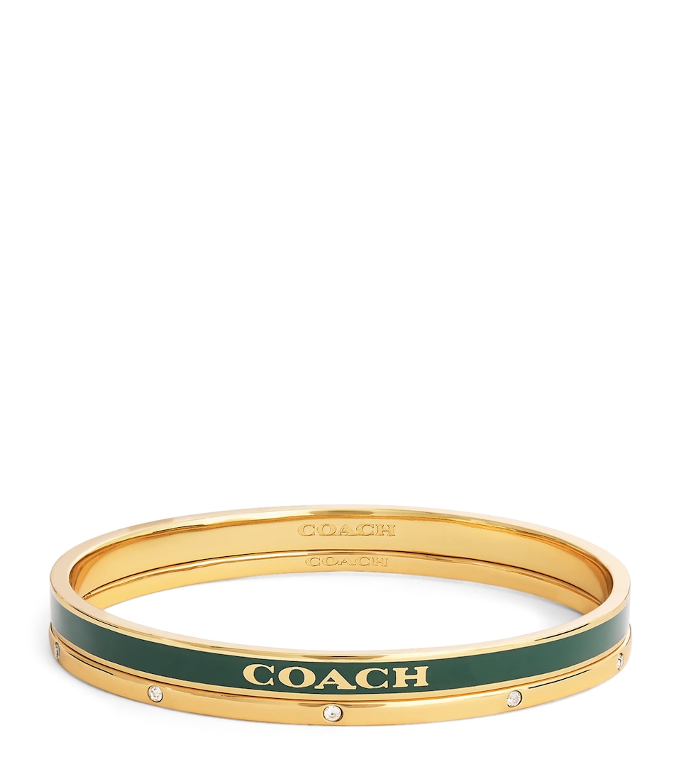 Coach Enamelled Bangles (Set of 2) Forest Green