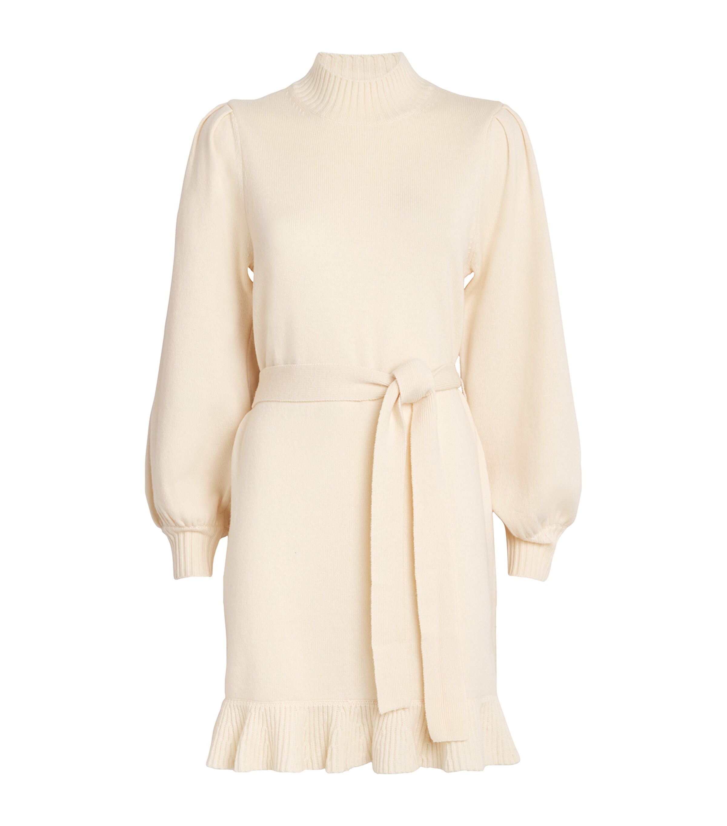 PAIGE Wool Julita Mini Dress Latte Foam