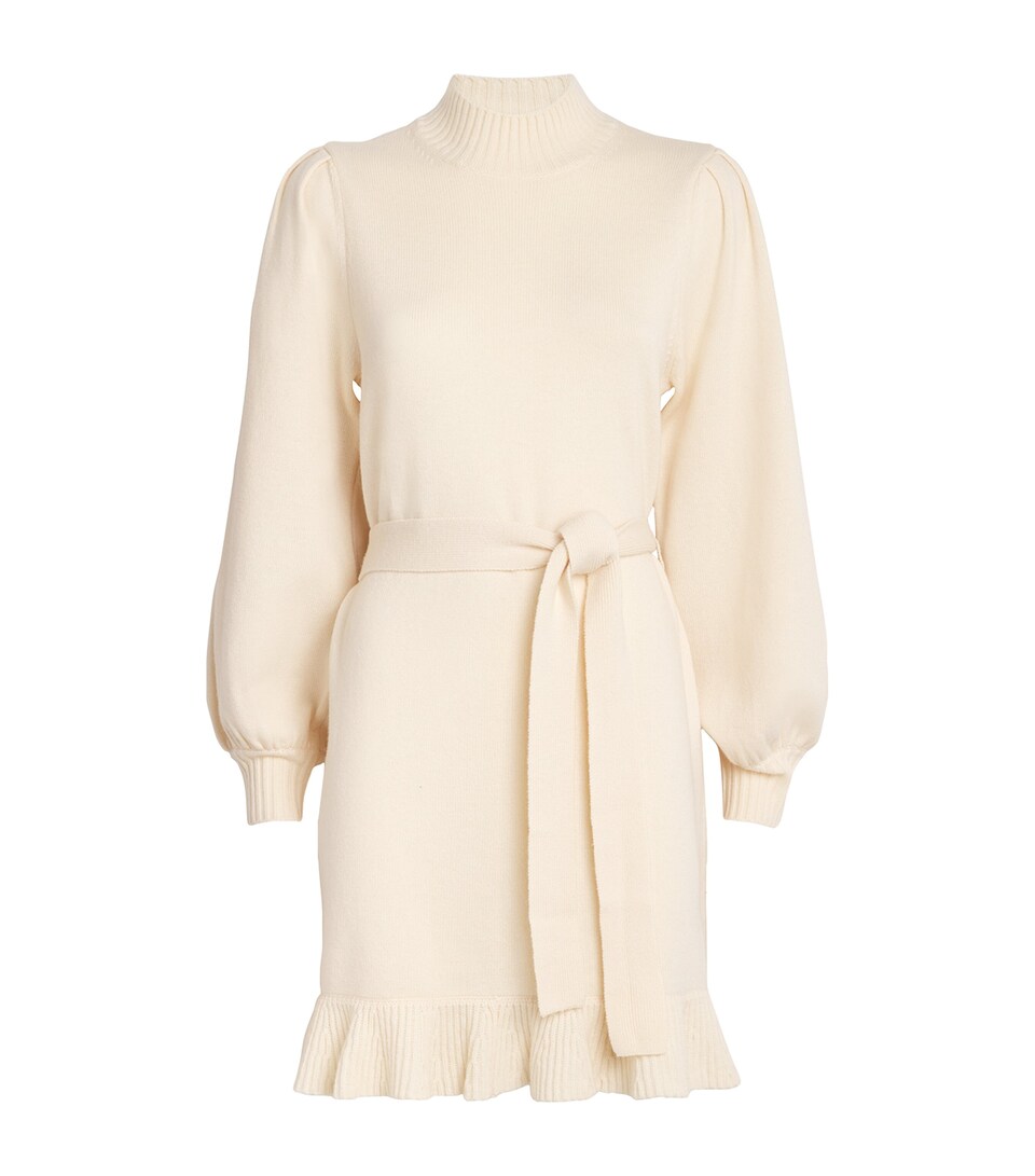 PAIGE Wool Julita Mini Dress Latte Foam