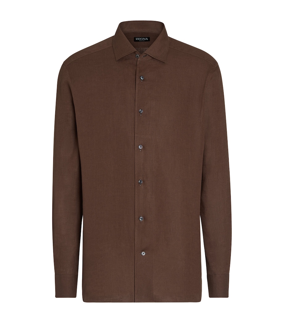 Marni Mens Linen Slim-Fit Shirt Lily White