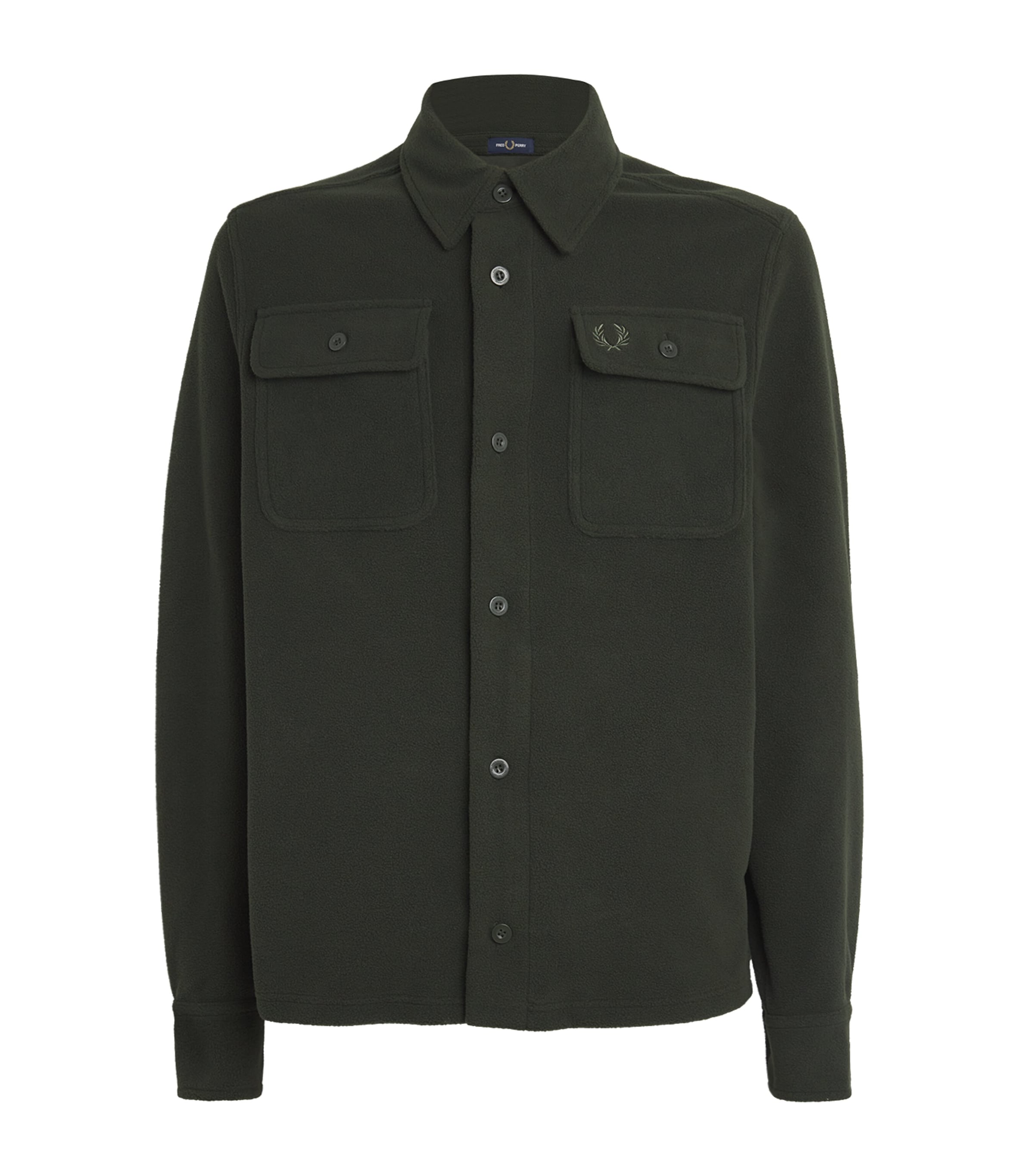 Fred Perry Fleece Twin-Pocket Overshirt Hunting Green