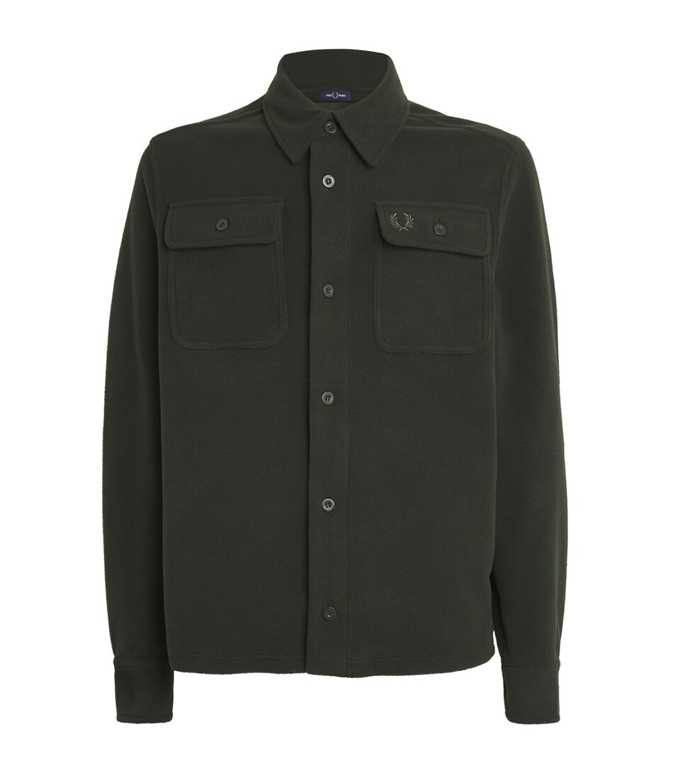 Fred Perry Fleece Twin-Pocket Overshirt Hunting Green