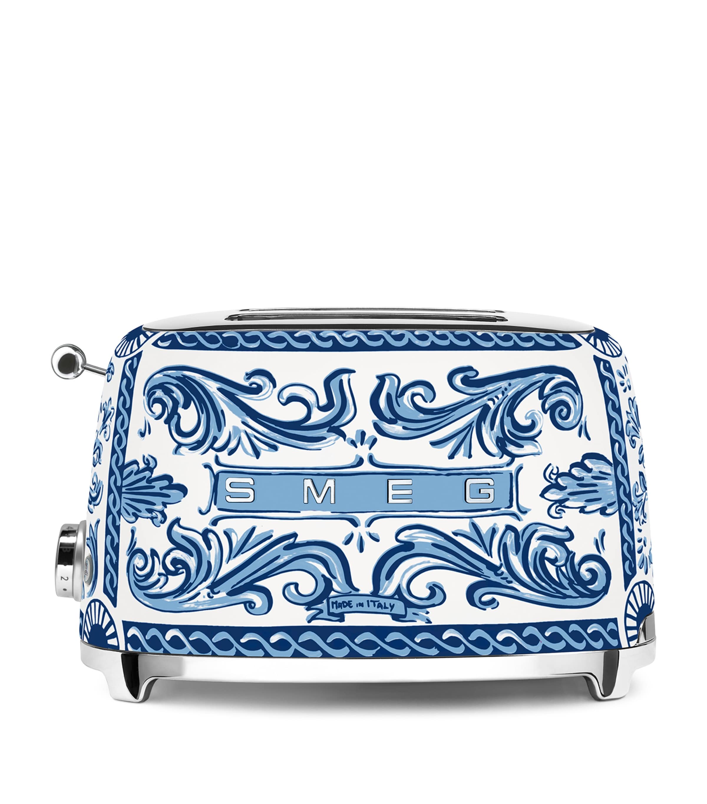 Smeg x Dolce & Gabbana Blu Mediterraneo 2-Slice Toaster White & Blue
