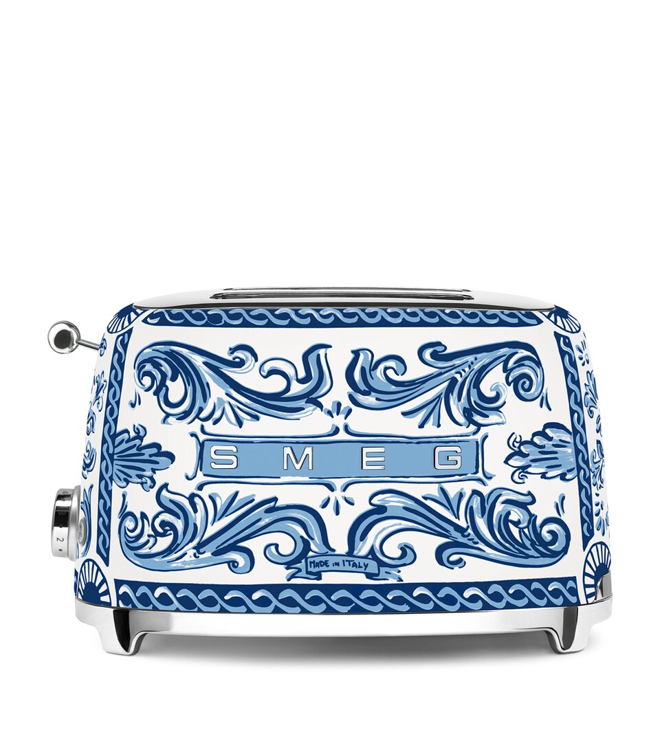Smeg x Dolce & Gabbana Blu Mediterraneo 2-Slice Toaster White & Blue