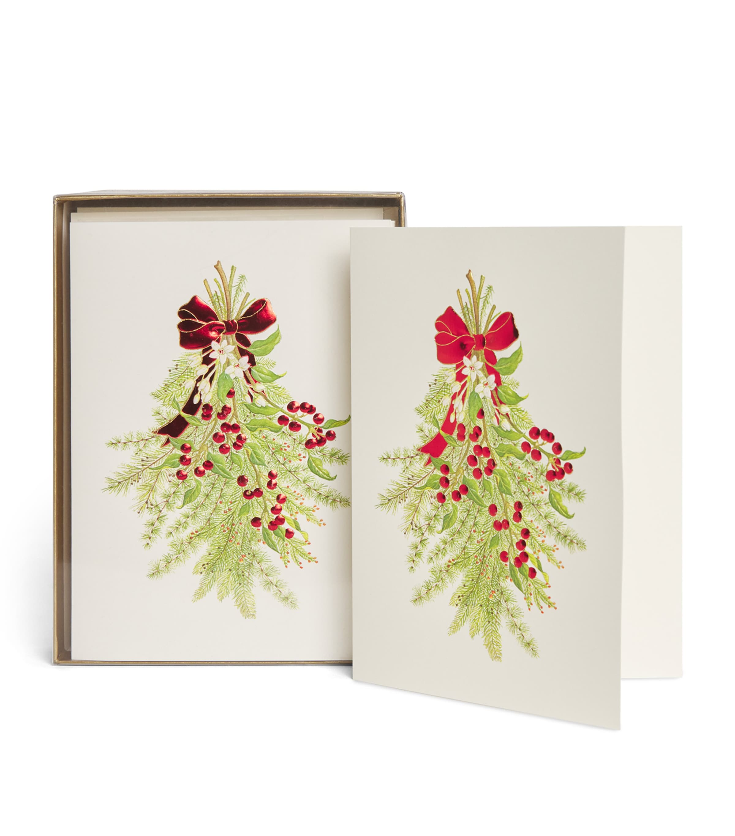 Paula Skene Holiday Greens Christmas Cards (Set of 8) Green