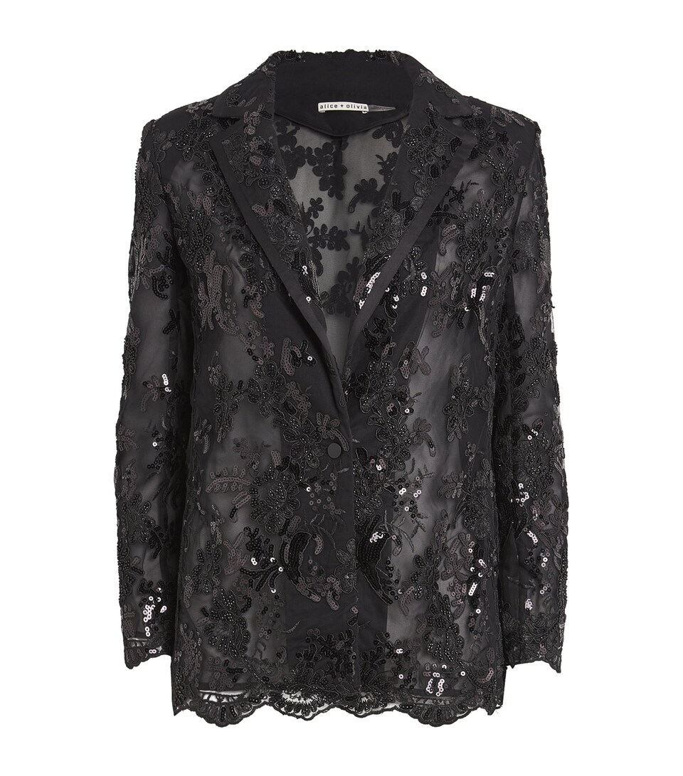 Alice+Olivia Embellished Judith Blazer Black