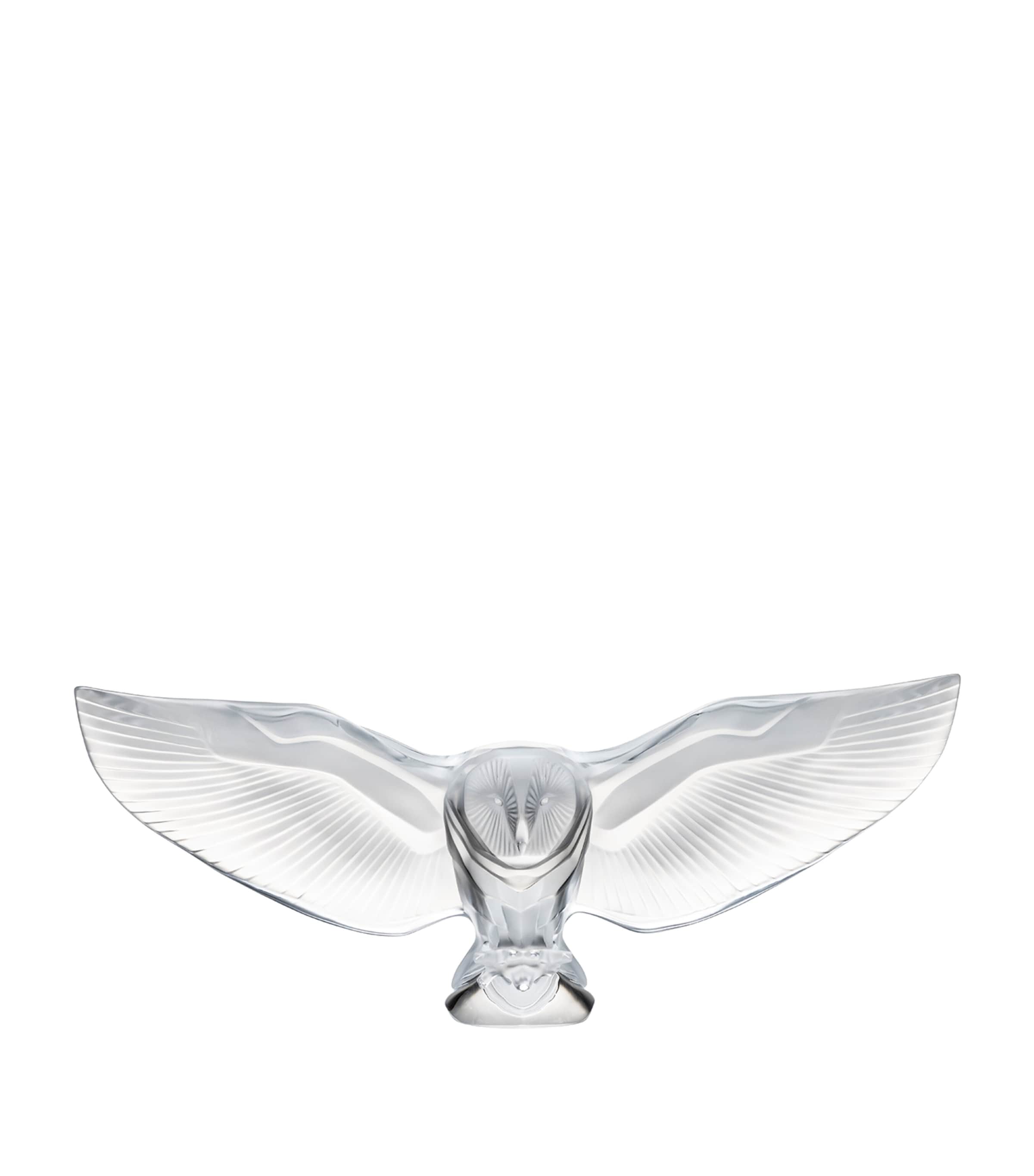 Lalique Barn Owl Sculpture Clear