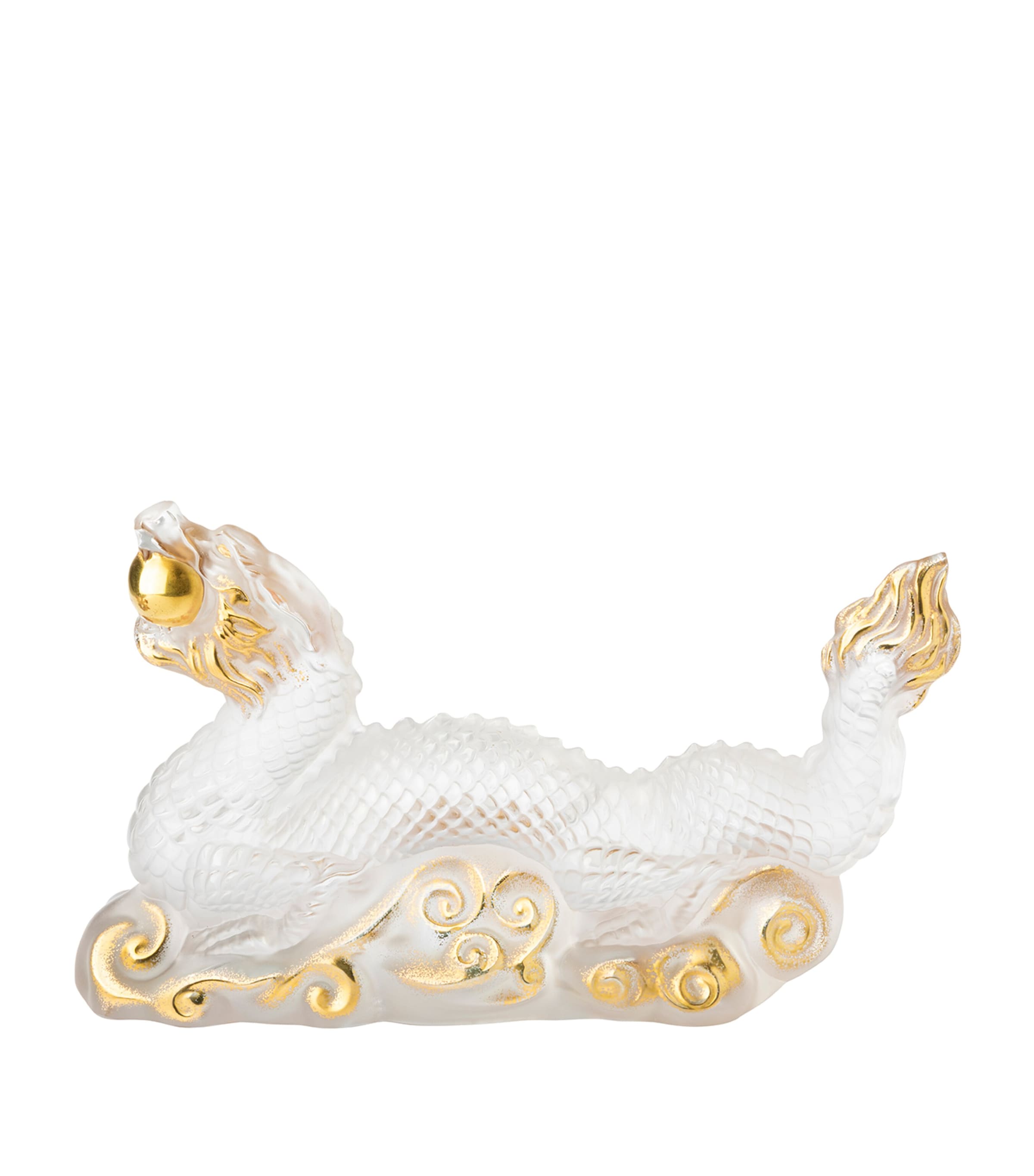 Lalique Tianlong Dragon Sculpture Clear