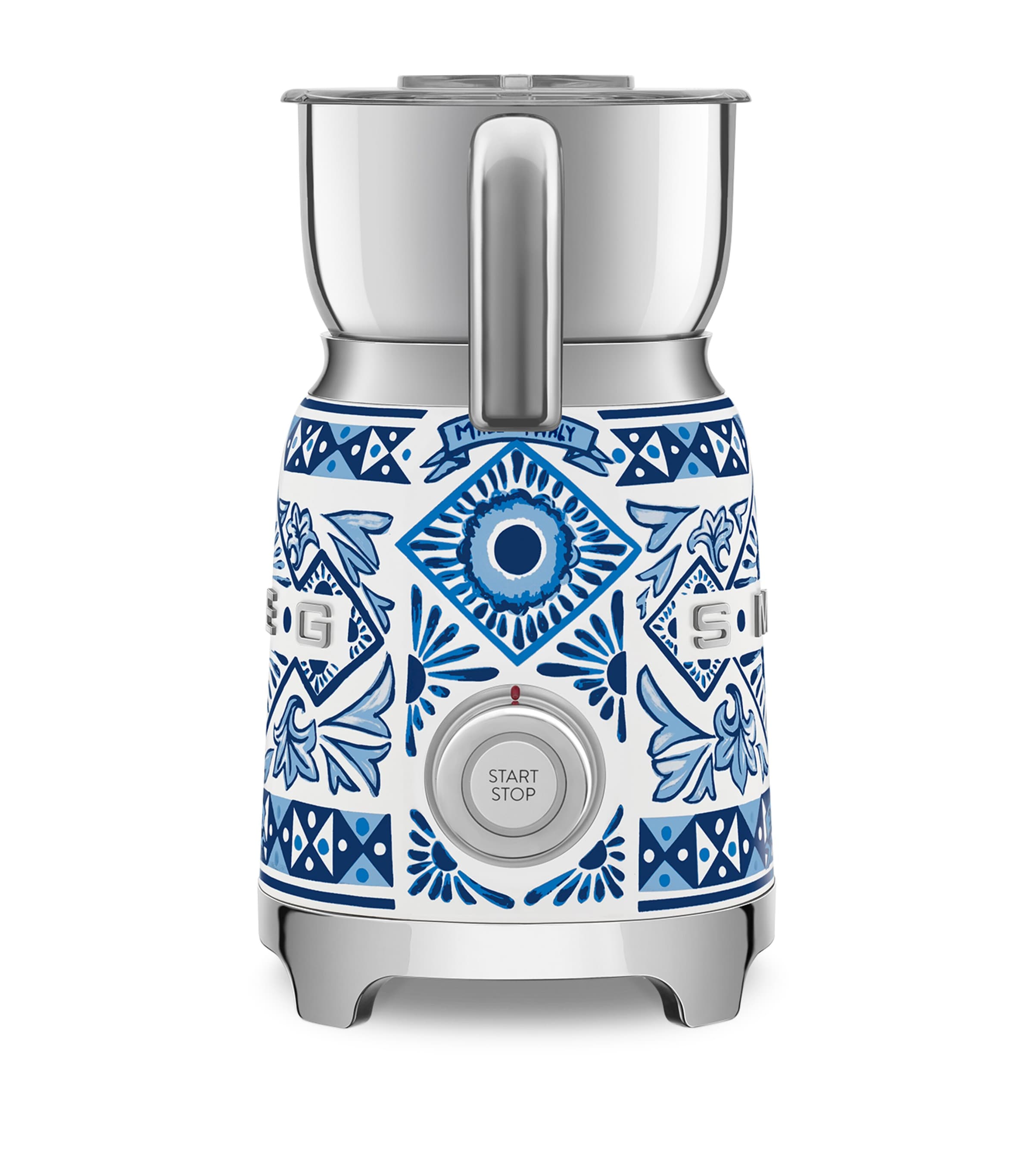 Smeg x Dolce & Gabbana Blu Mediterraneo Milk Frother (600ml) White & Blue