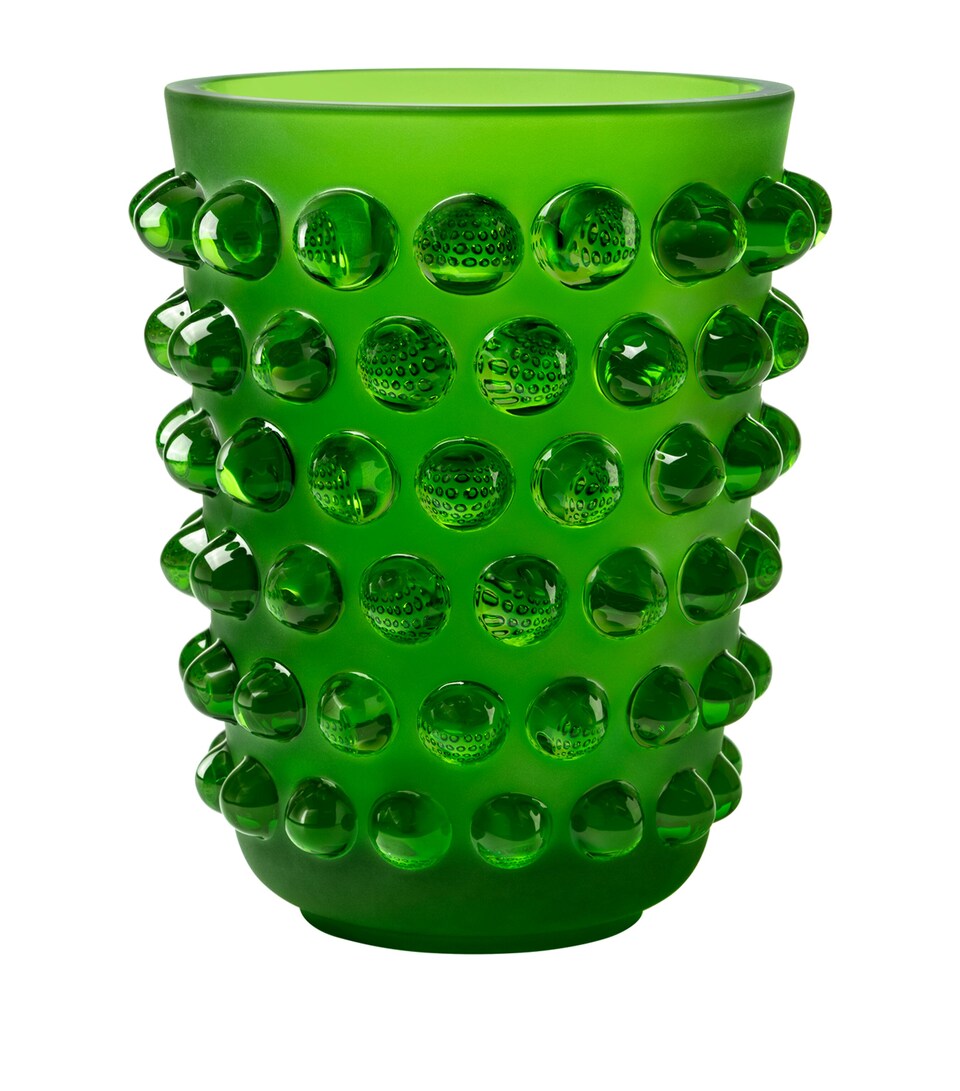Lalique Crystal Mossi Vase (21cm) Green