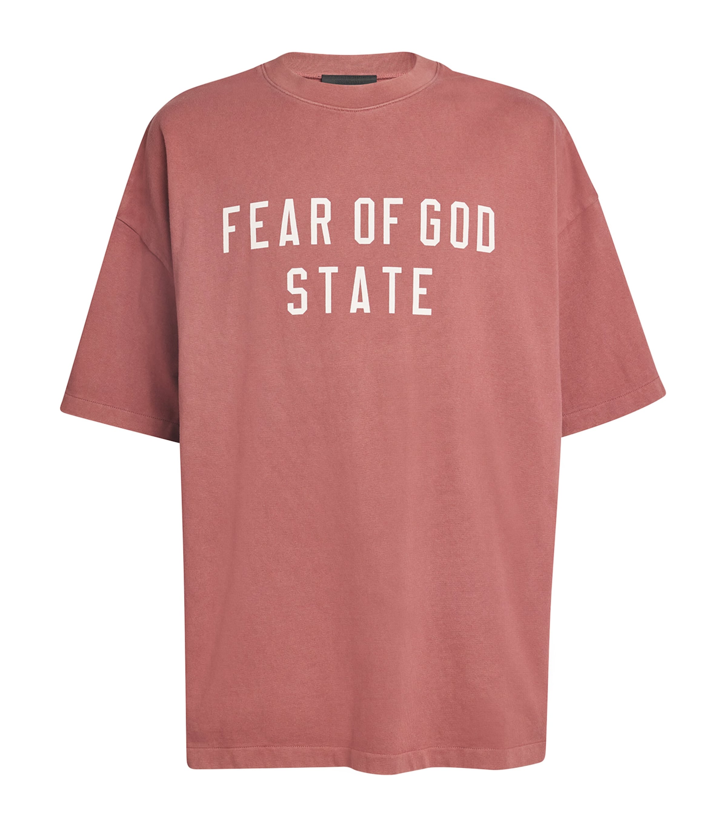 FEAR OF GOD ESSENTIALS Oversized Logo State T-Shirt Crimson
