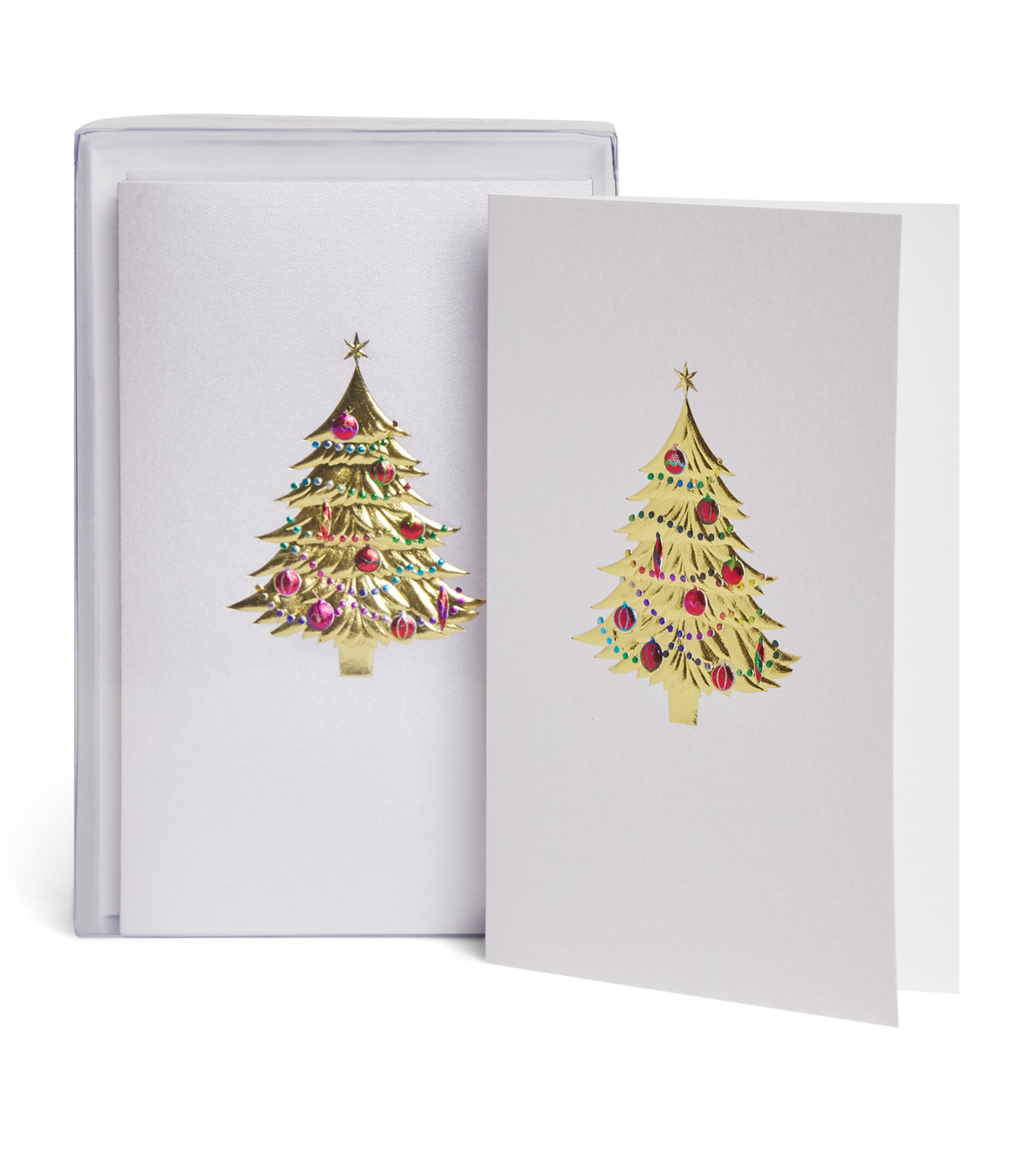 Paula Skene Mini Gold Tree with Ornaments Christmas Cards (Set of 8) Gold