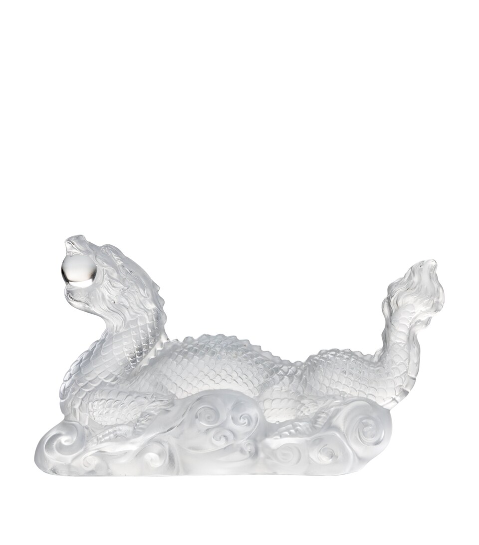 Lalique Tianlong Dragon Sculpture Clear