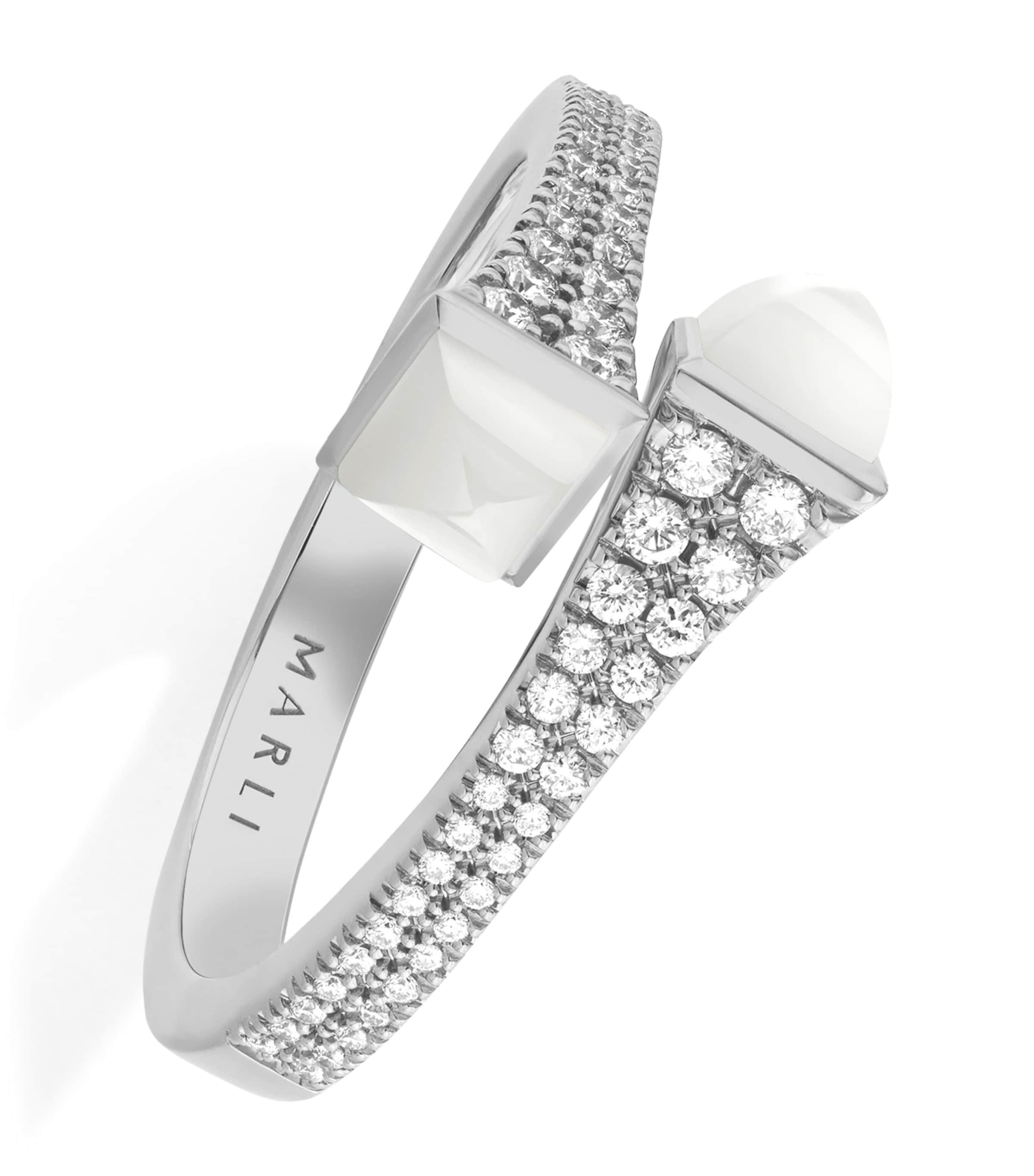 Suzanne Kalan White Gold and Diamond Bangle Rose Gold