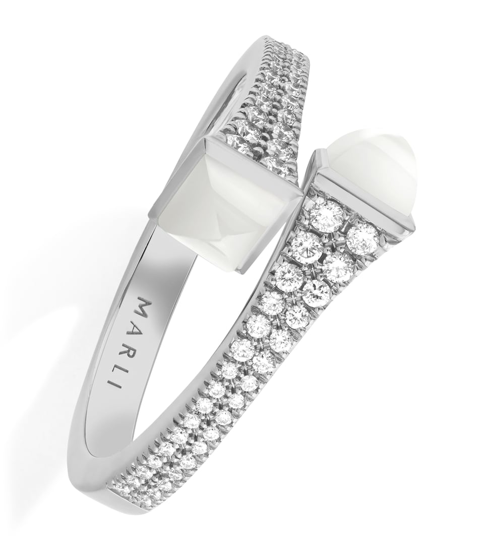 Suzanne Kalan White Gold and Diamond Bangle Rose Gold
