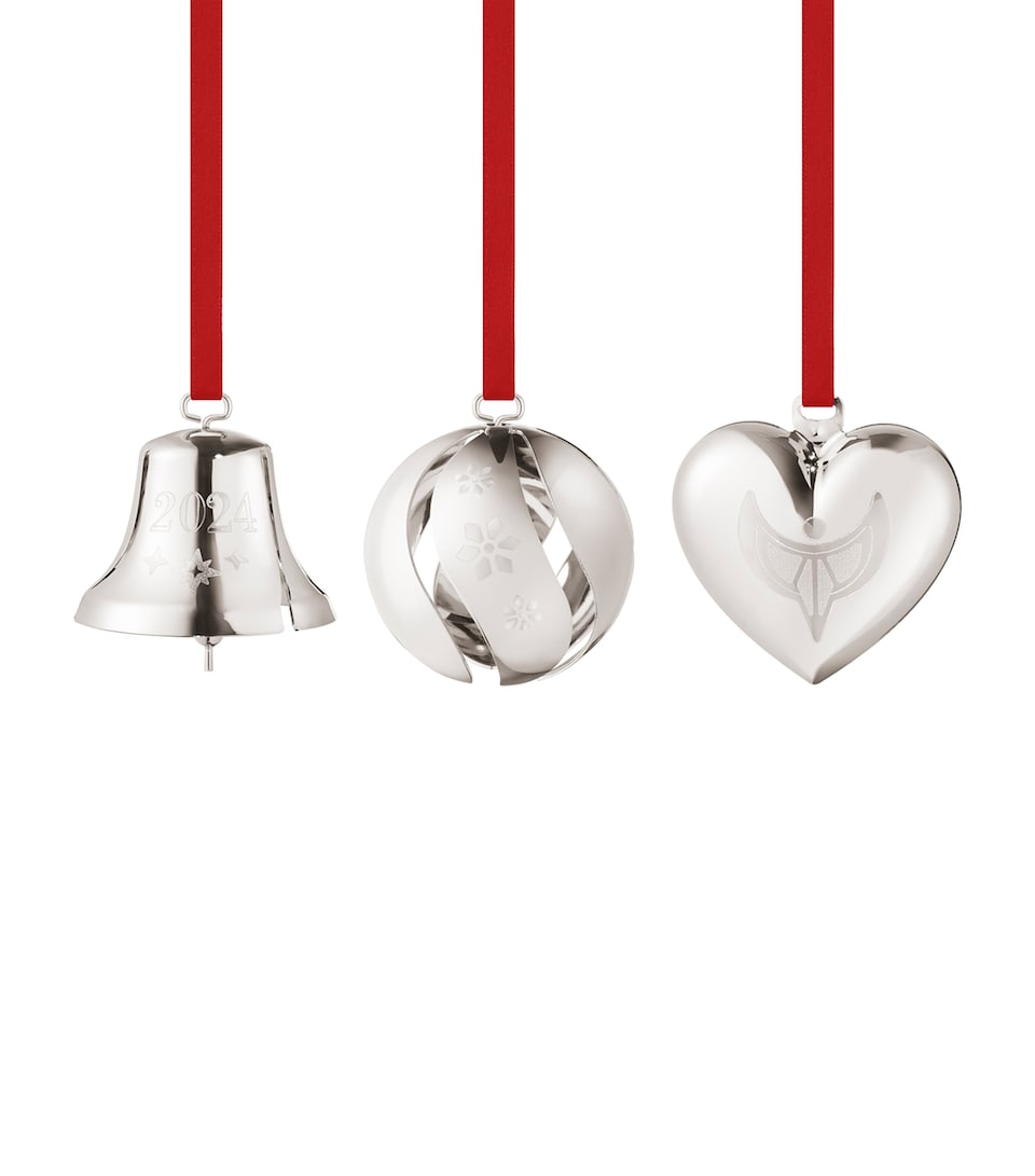 Georg Jensen Set of 3 Palladium-Plated Tree Decorations 2024 Silver