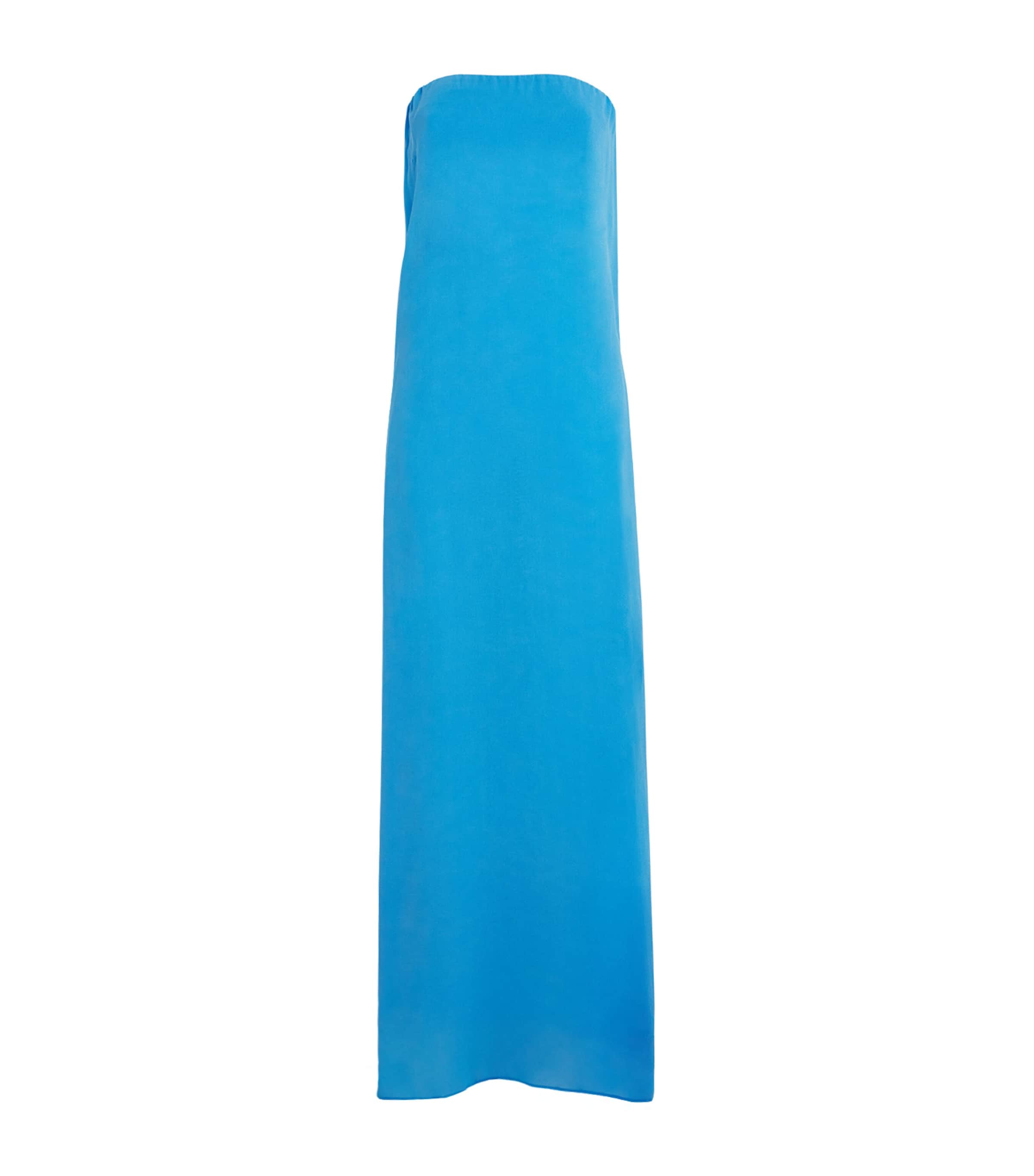 Christopher Esber Silk Strapless Maxi Dress Boston Blue
