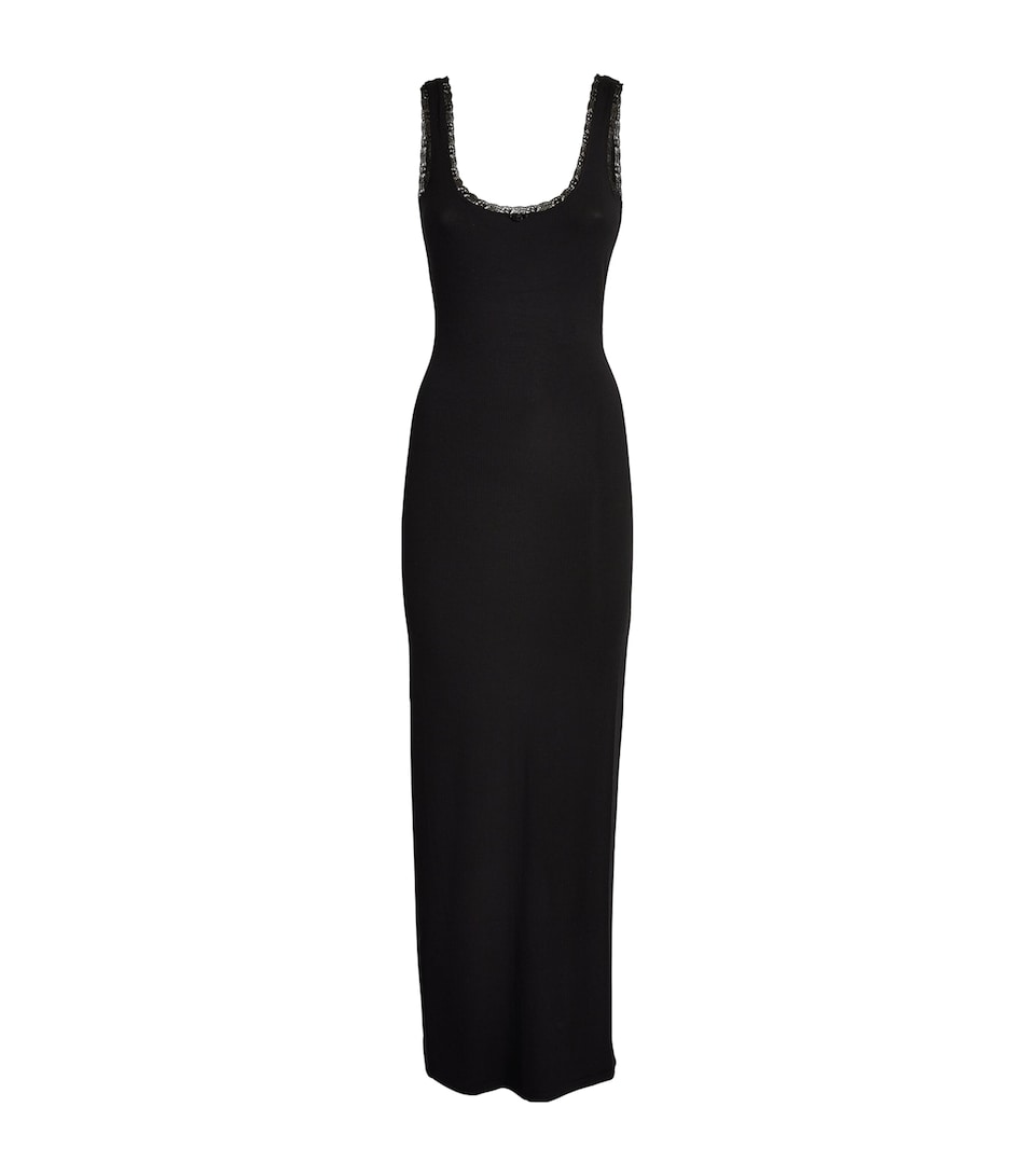 Polo Ralph Lauren Soft Lounge Maxi Dress Blue Orbit Diamonds