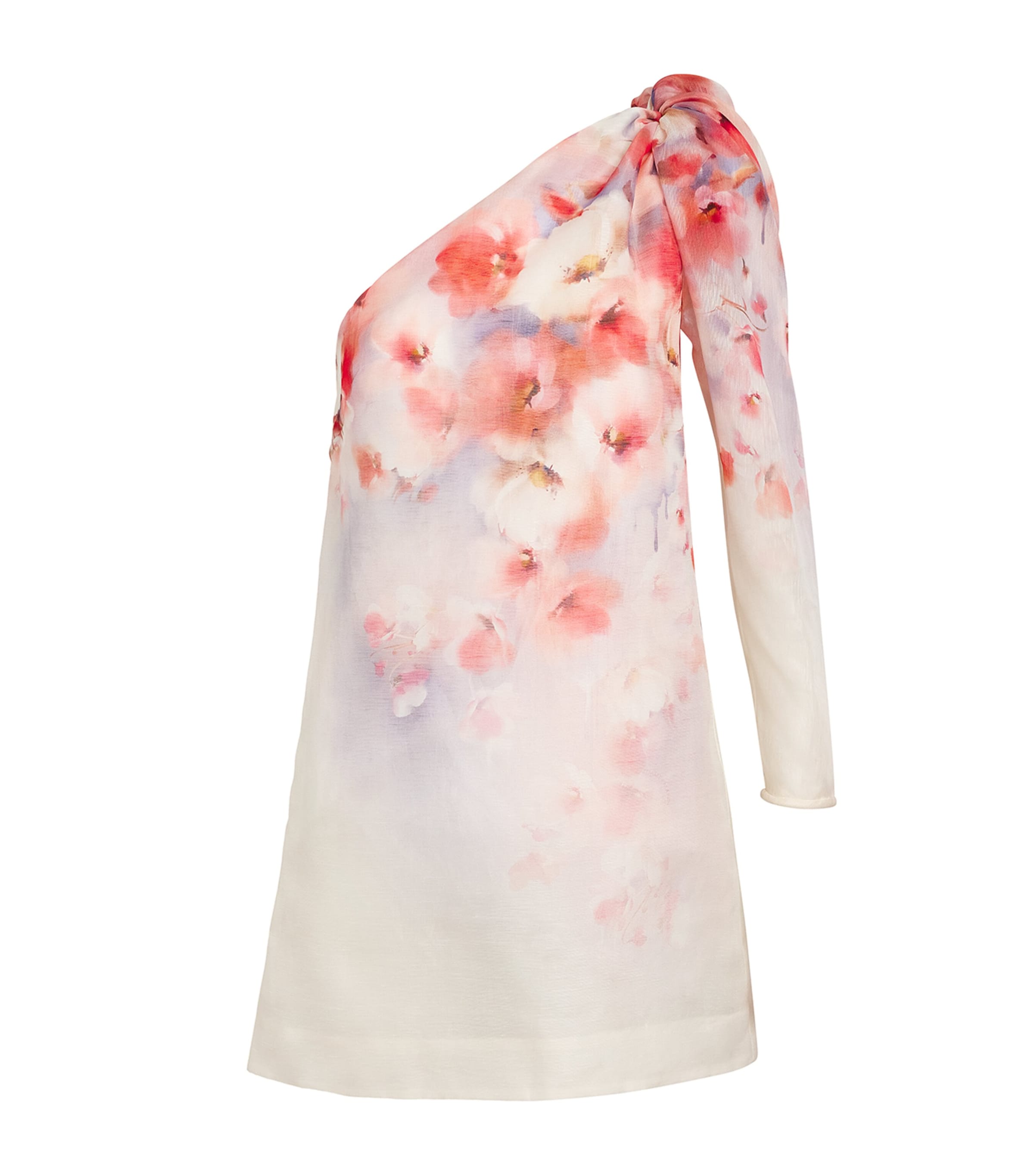 Zimmermann Linen-Silk Floral Mini Dress Scafloscarlet Floral