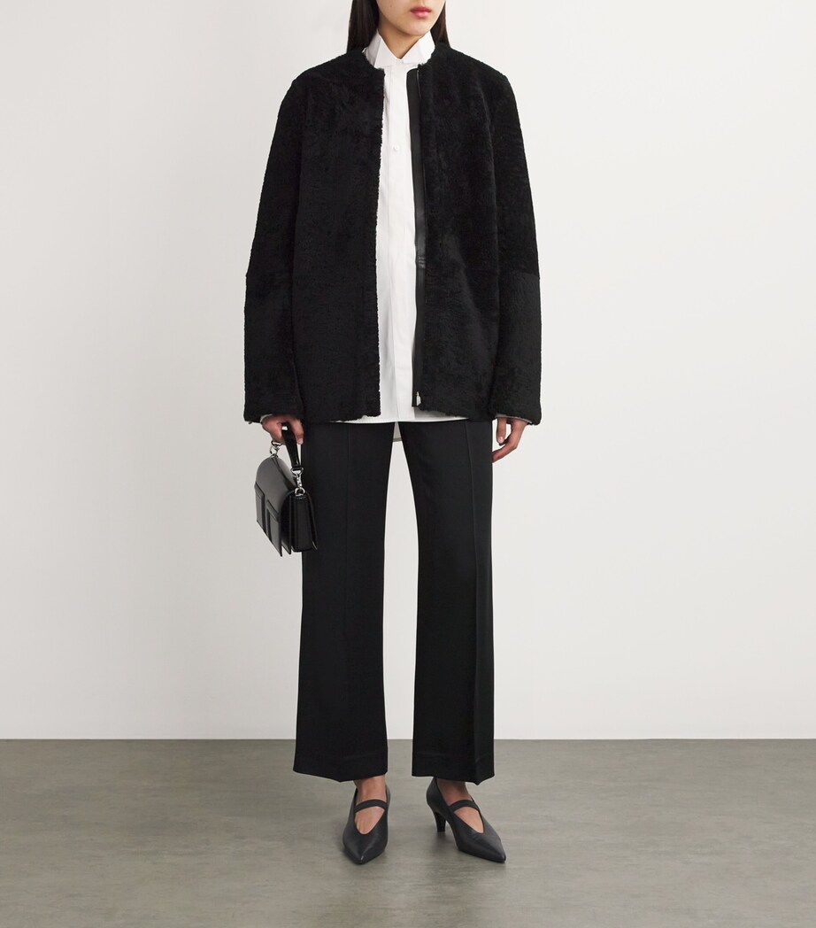 Totême Shearling Teddy Jacket Black Image 2