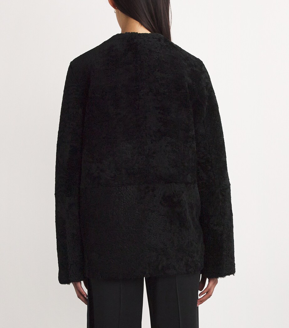 Totême Shearling Teddy Jacket Black Image 4