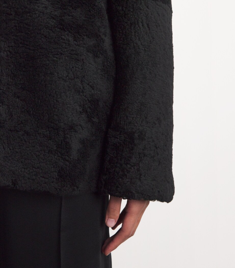 Totême Shearling Teddy Jacket Black Image 6