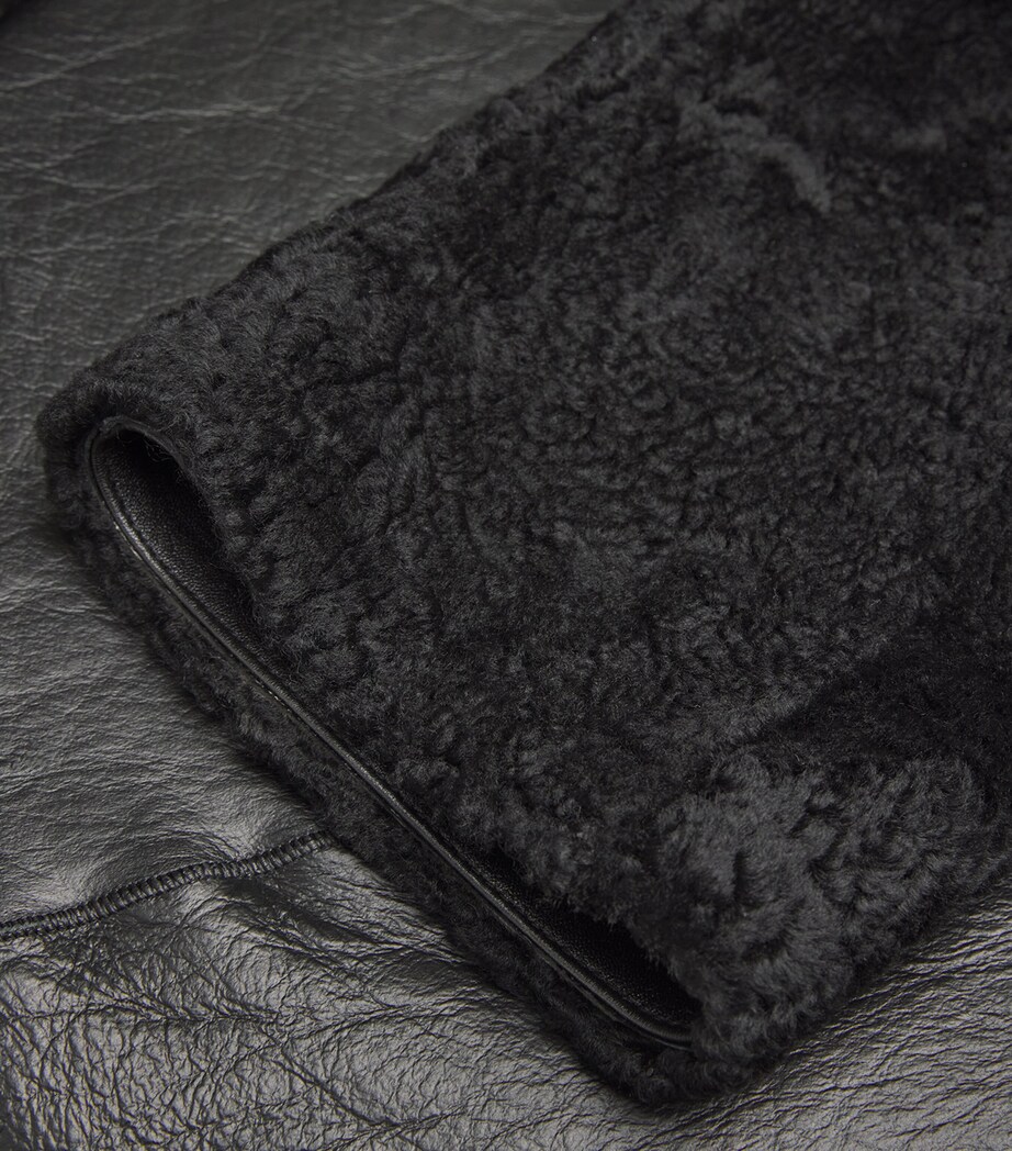 Totême Shearling Teddy Jacket Black Image 5