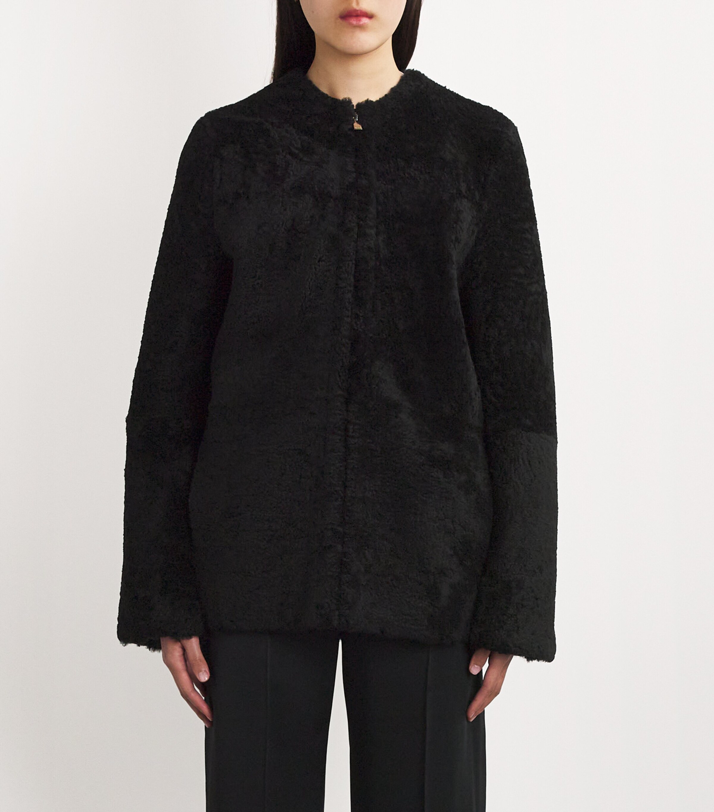 Totême Shearling Teddy Jacket Black Image 3