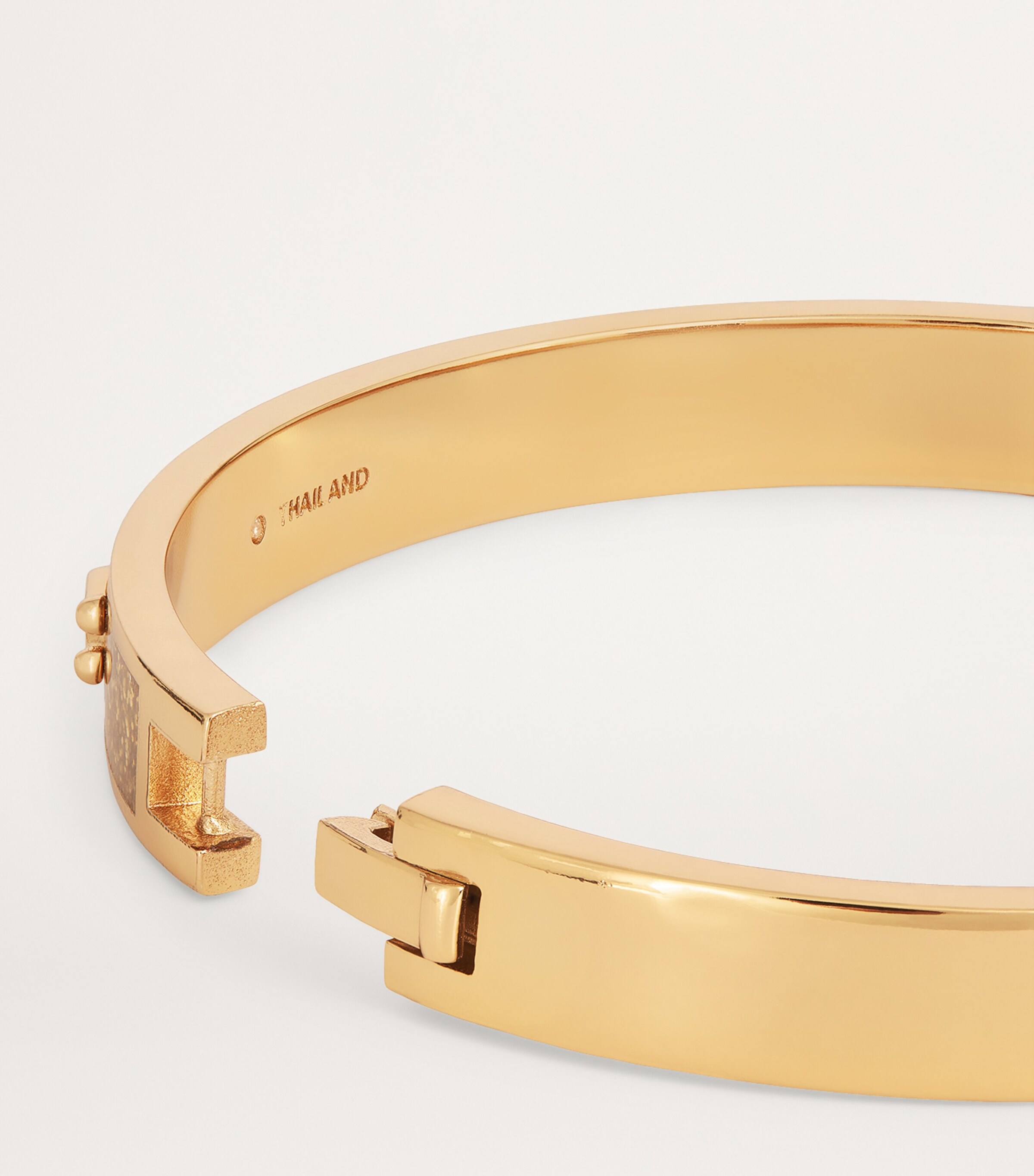 Coach Enamel Single Monogram Hinge Bangle Gold Image 7